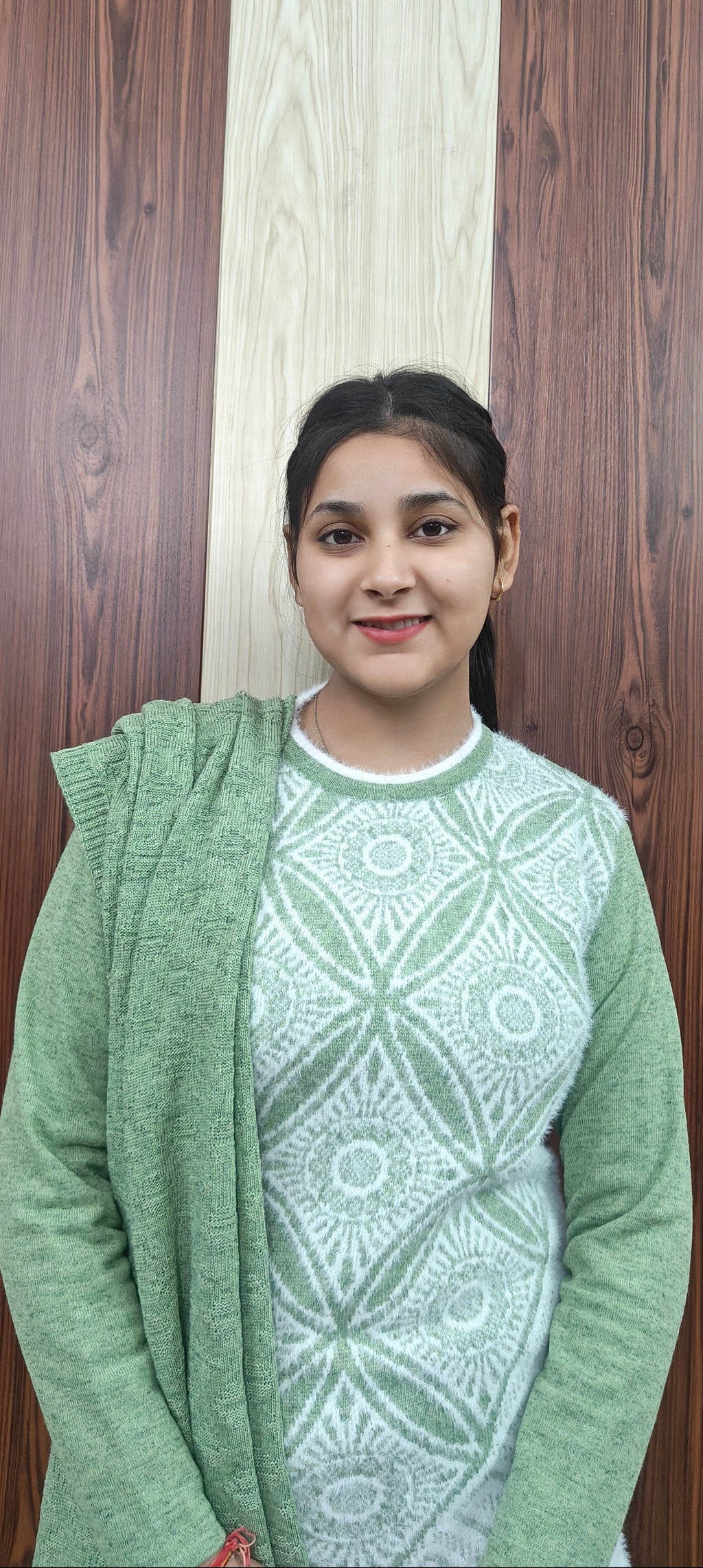 Premium Pista Green Woolen 3-Piece Set (Rabbit Wool) (Z0366)