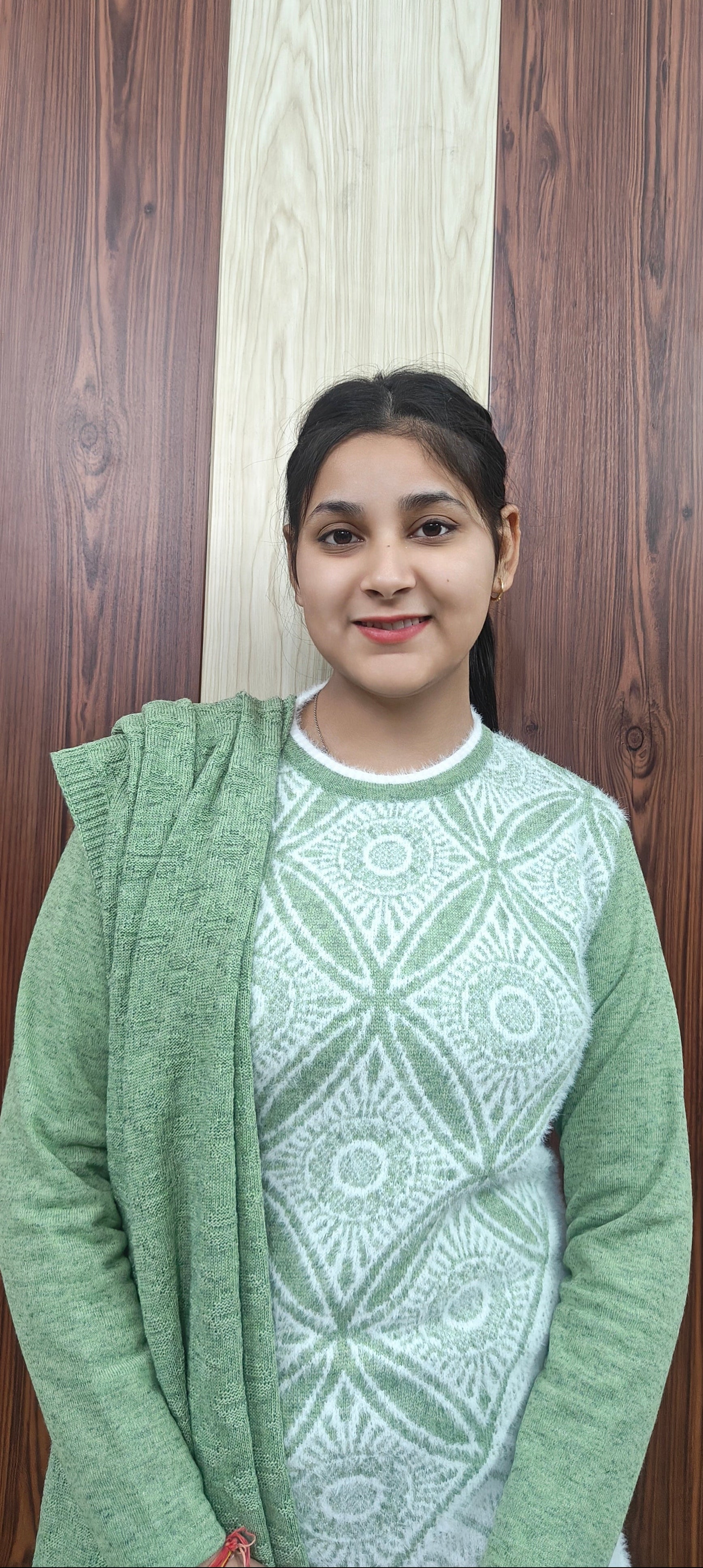 Premium Pista Green Woolen 3-Piece Set (Rabbit Wool) (Z0366)