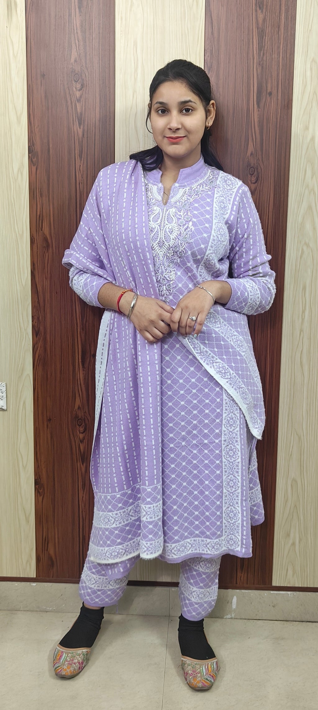 Purple 3 piece woolen suit (Z0372)