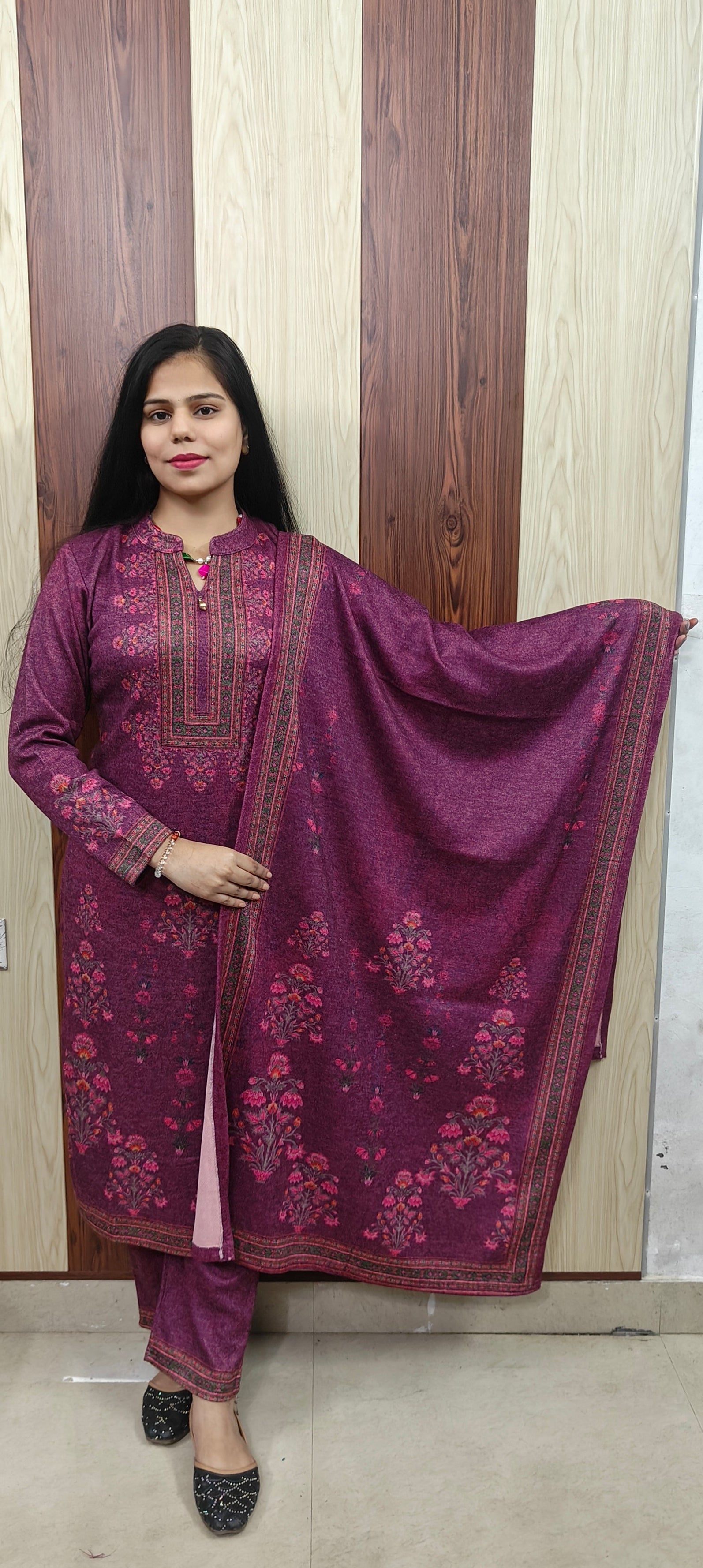 Wine beautiful printed 3 piece set (Z0381)