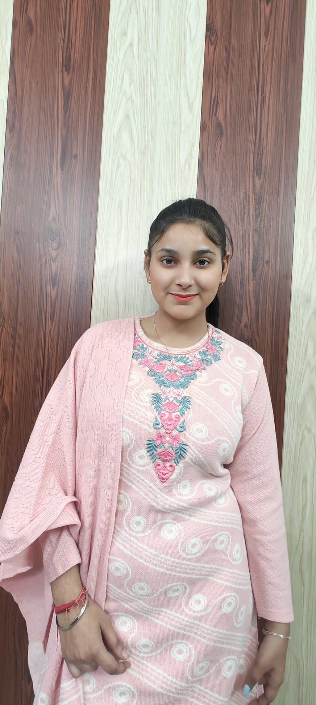 Pink colour 3 piece rabbit wool (Z0387)