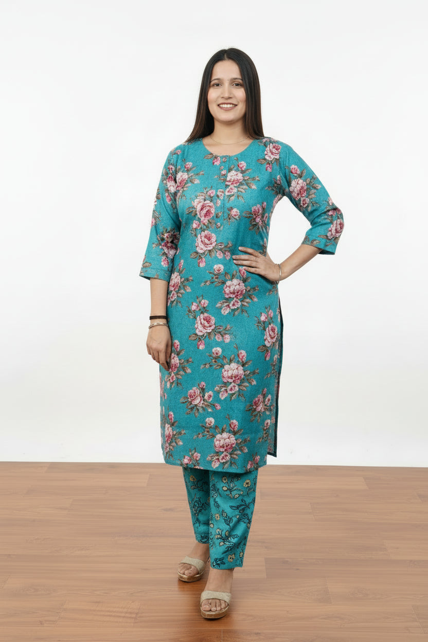 Blue Colour Beautiful  woolen 2 Piece suit  (Z0415)
