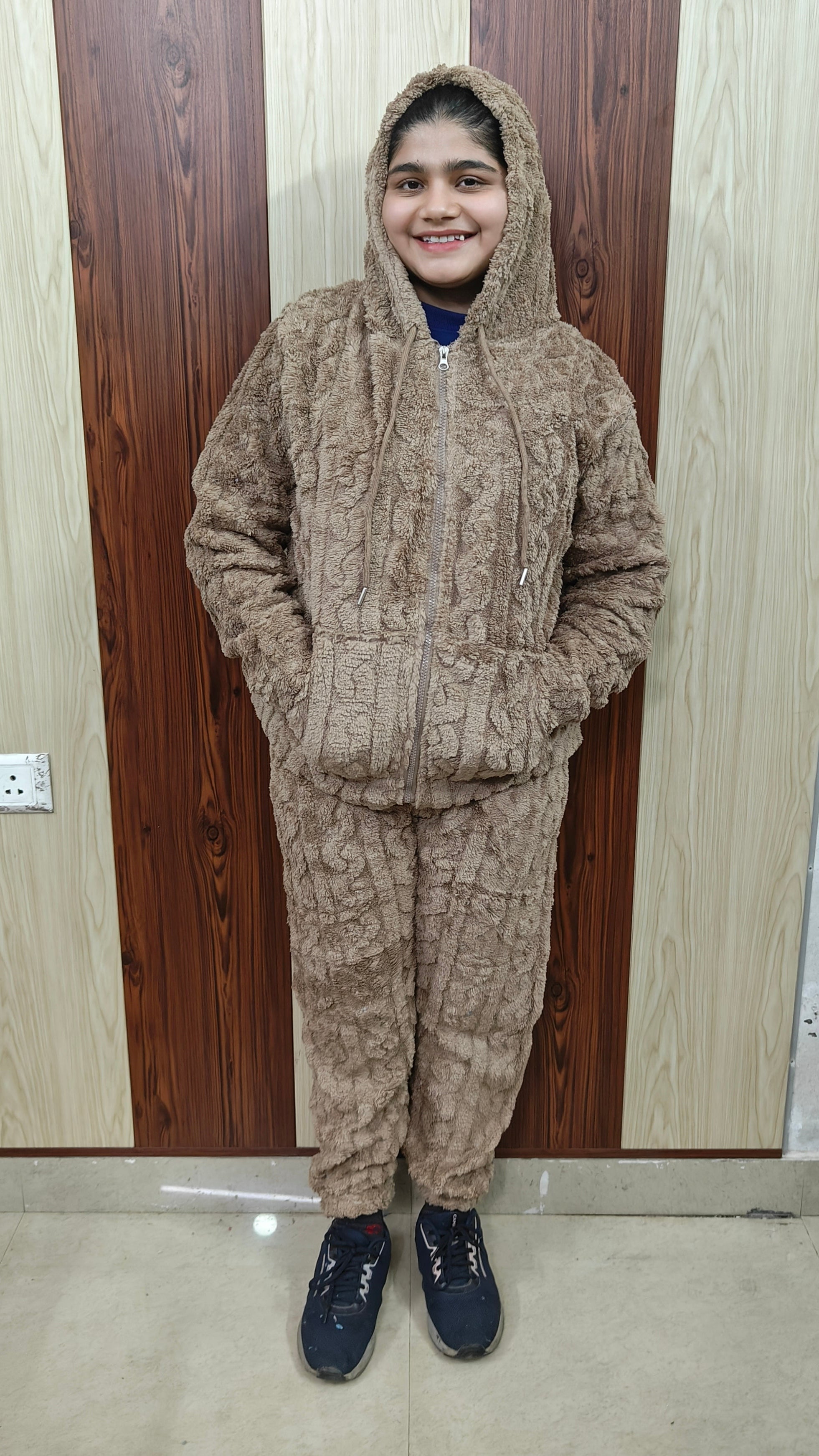 Coffee Brown Woolen Night Suit for Winter (Z0421)