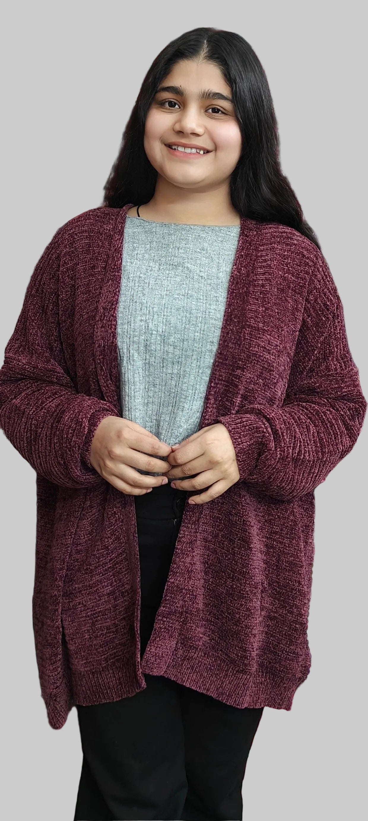 Dark wine Colour shrug (ZO435)