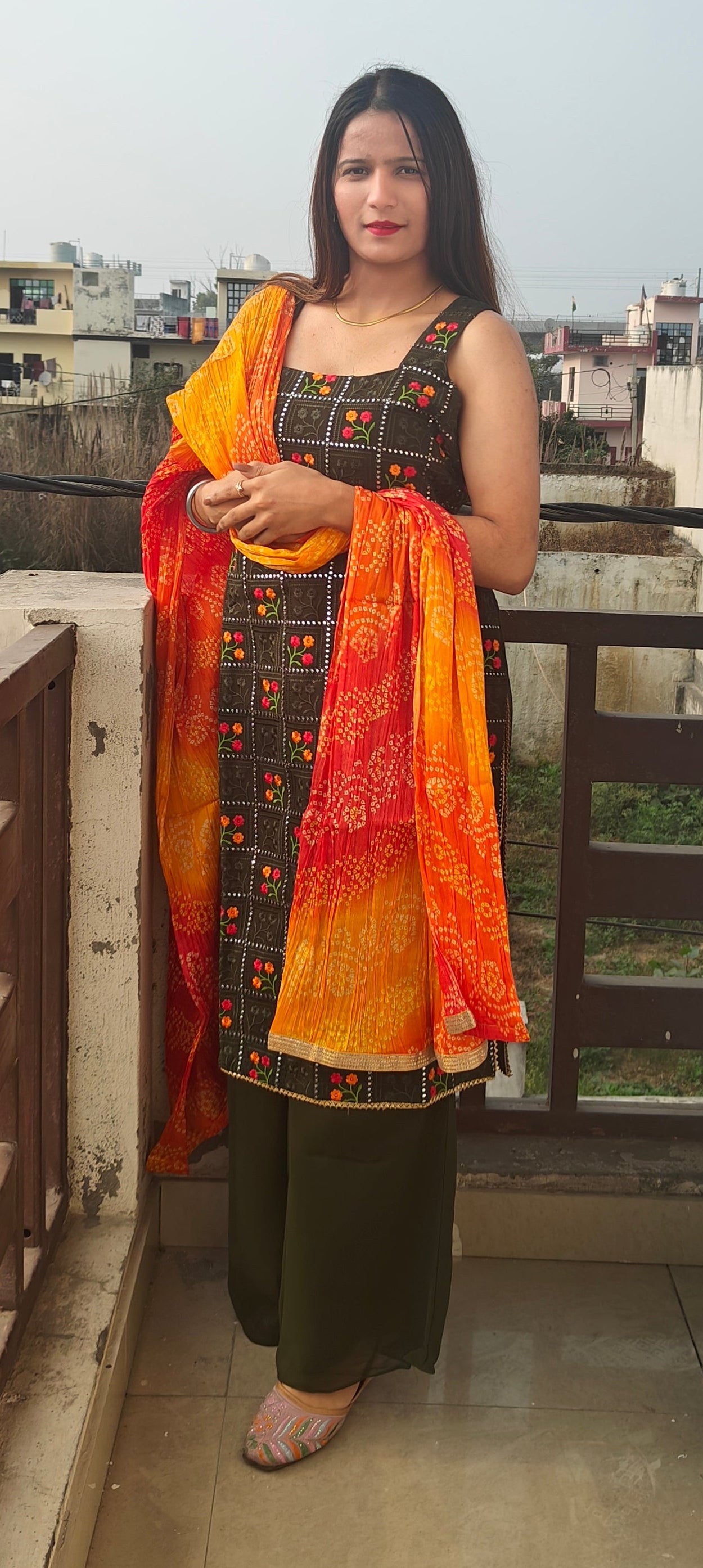 Ethnic Elegance Green Colour Kurti and Plazzo set (ZO420)
