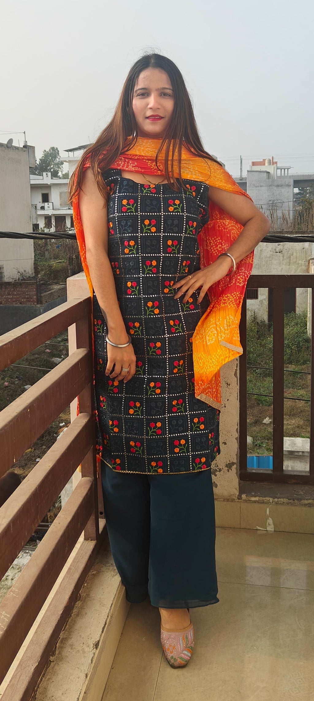 Ethnic Elegance Navy Blue Colour Kurti and Plazzo set (ZO419)