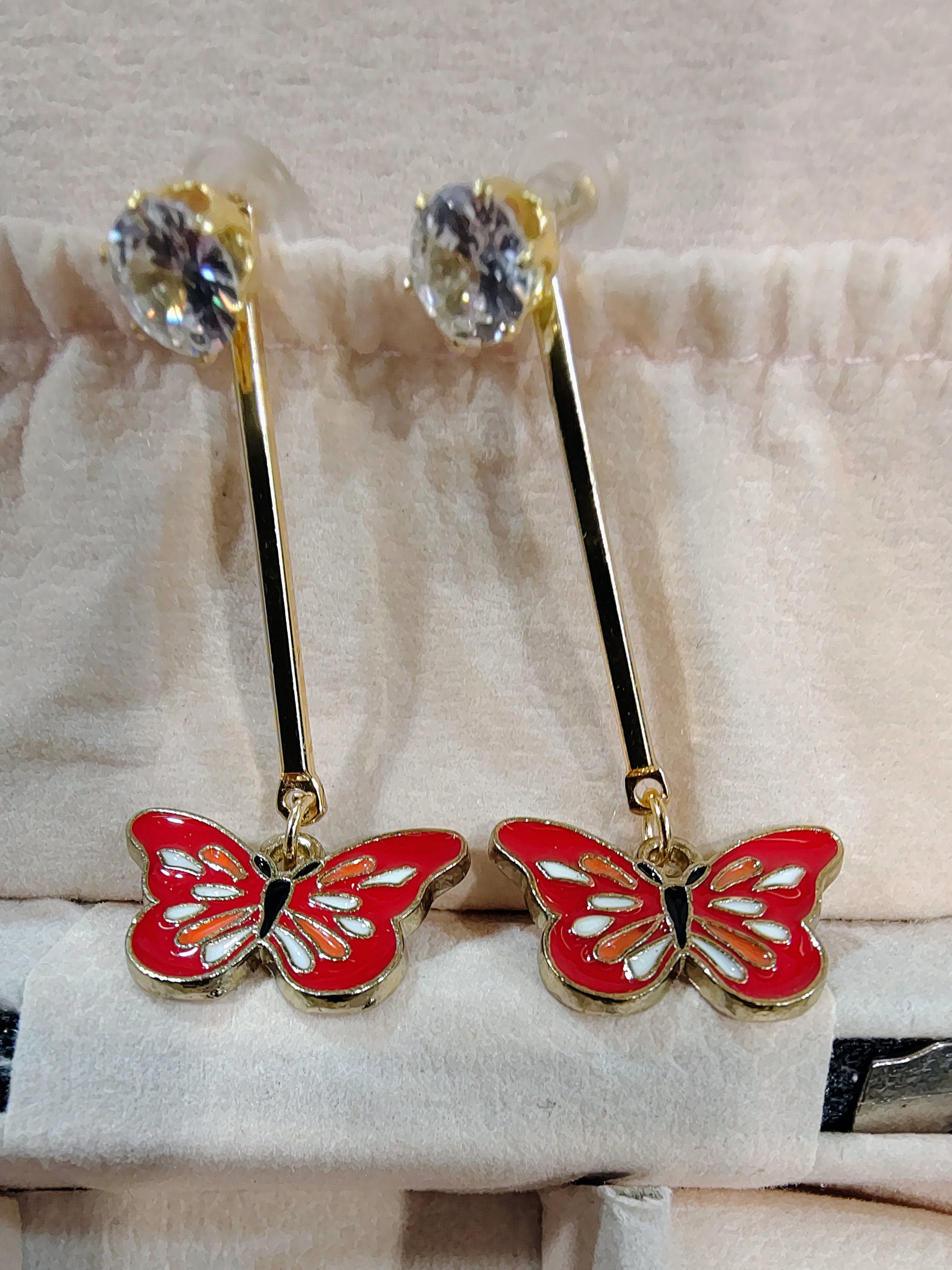 Korean Butterfly Drop Earrings