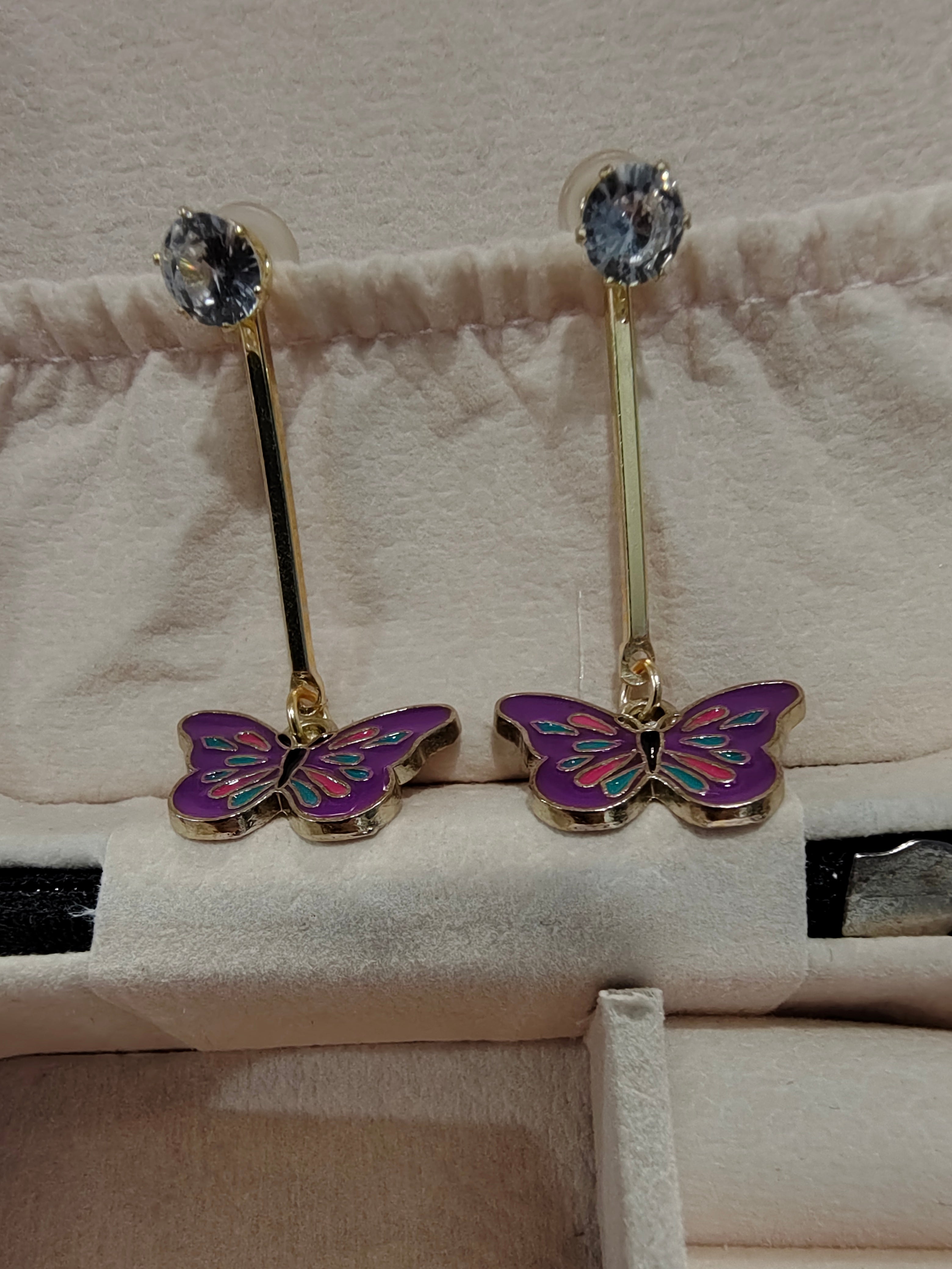 Korean Butterfly Drop Earrings
