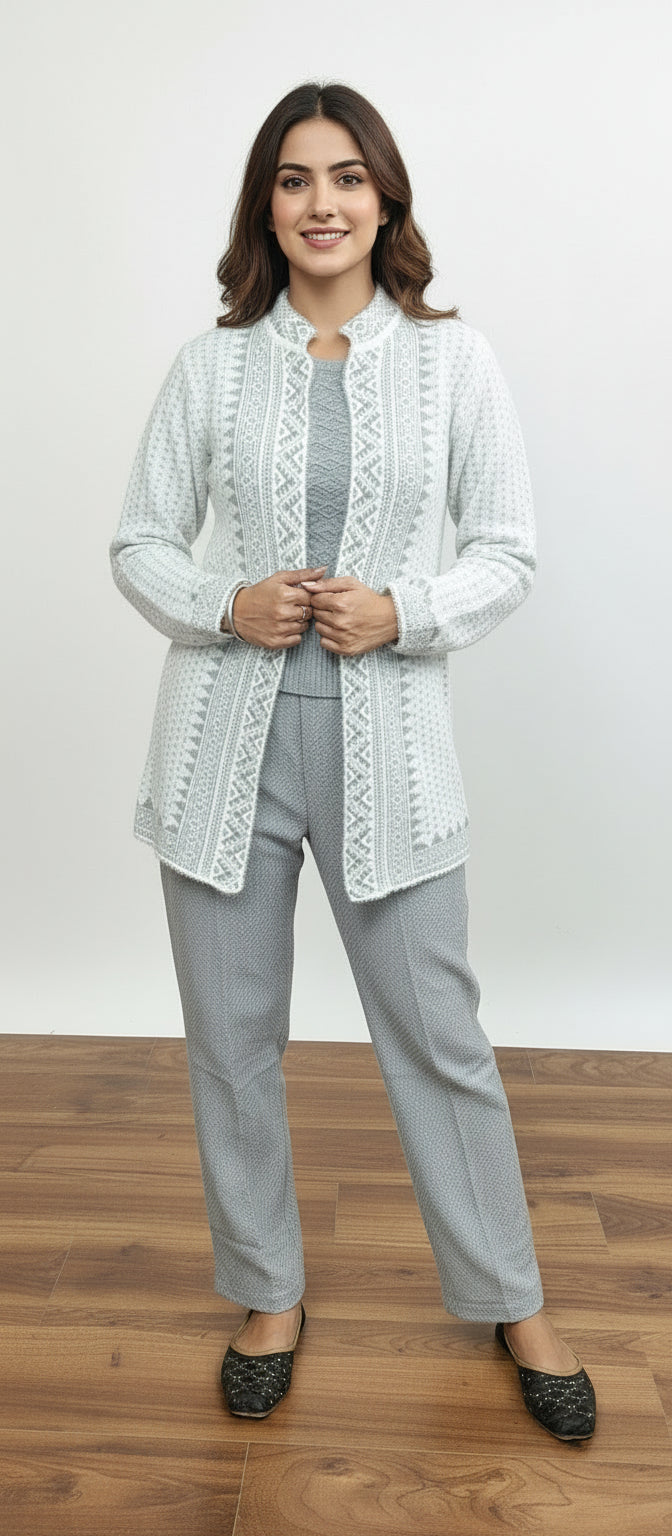 Grey Colour Jacket 3 Piece suit (ZO403)