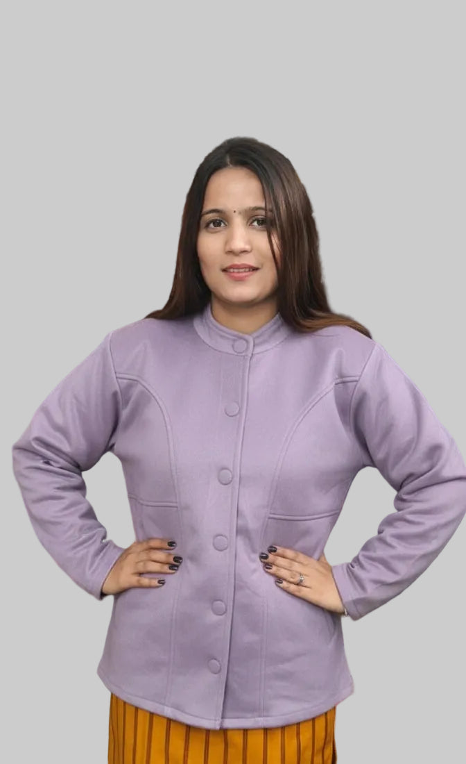 Stylish Lavendra Buttoned Winter Jacket (ZO432)