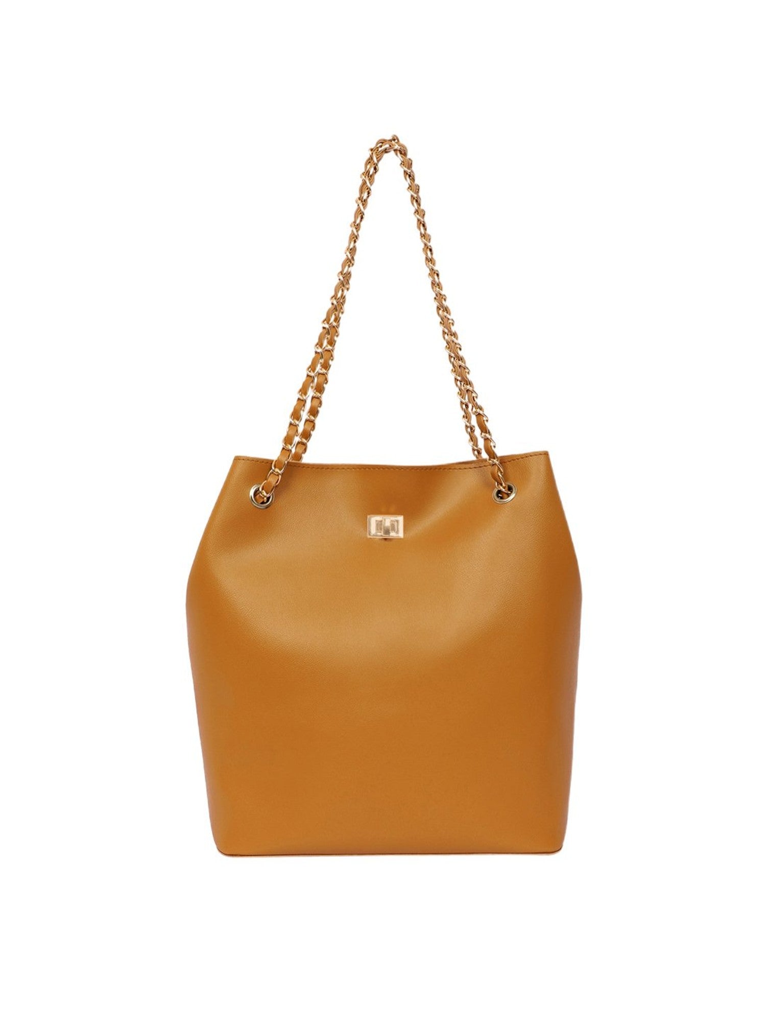 Brown PU Bucket Shoulder Bag