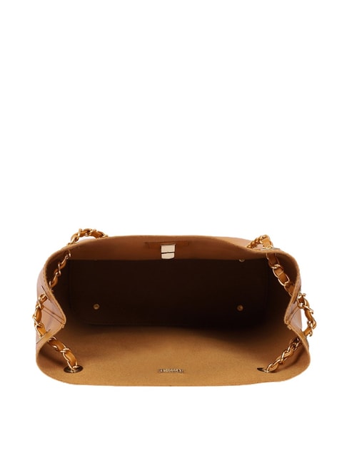 Brown PU Bucket Shoulder Bag