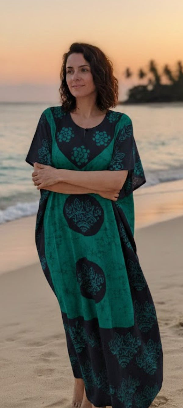 Blue colour pure cotton fabric kaftan (Z0572)