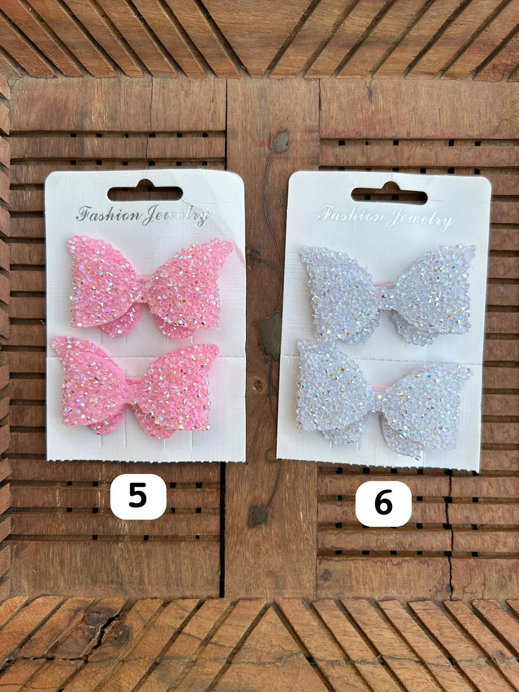 Glitter Butterfly Bow Clip Pair