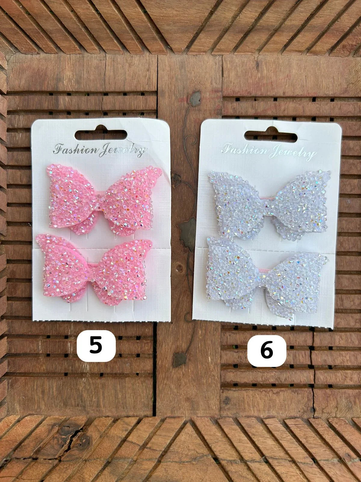 Glitter Butterfly Bow Clip Pair