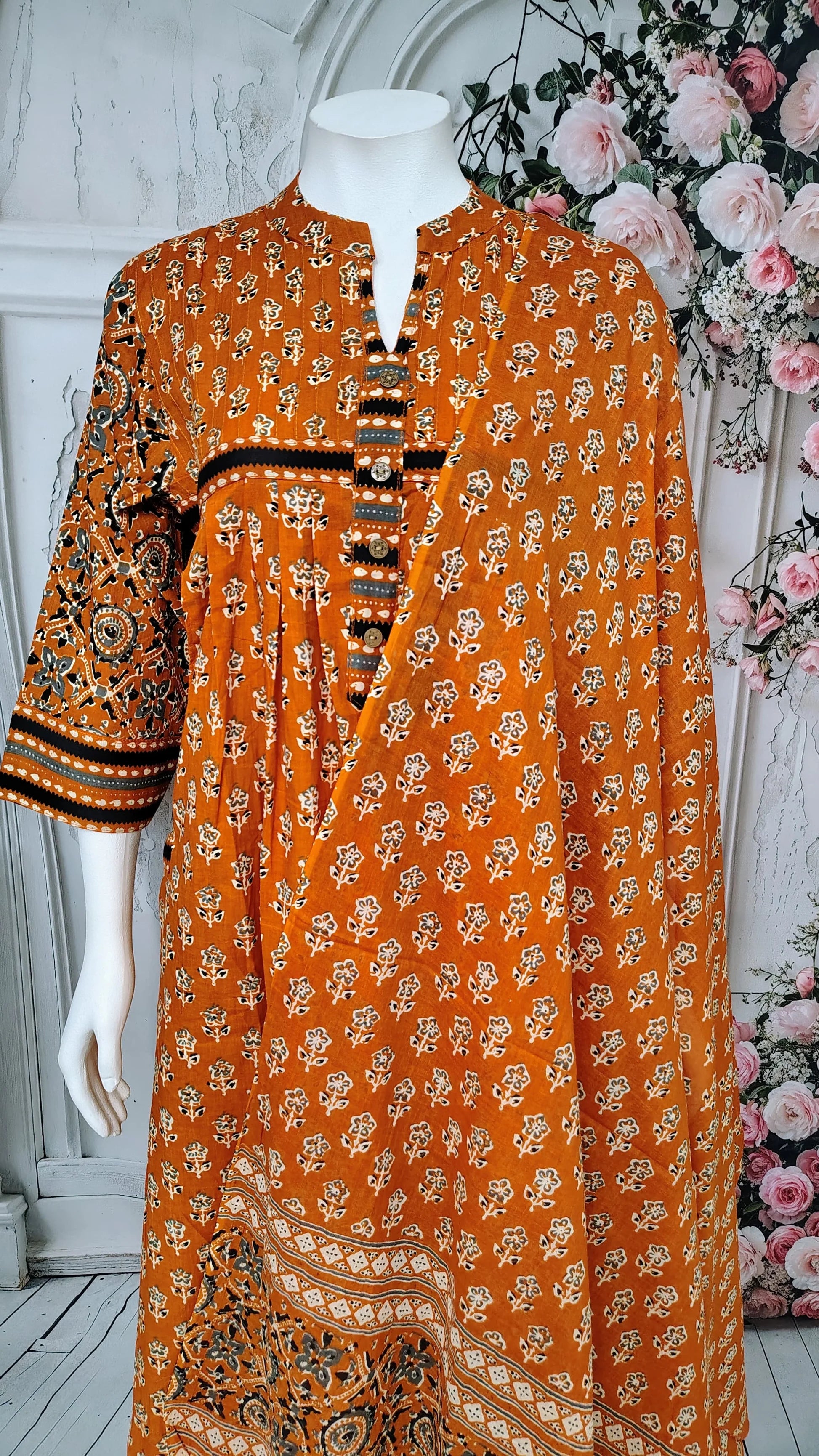 Rust Orange 3 piece Kurta Set (Z0116)