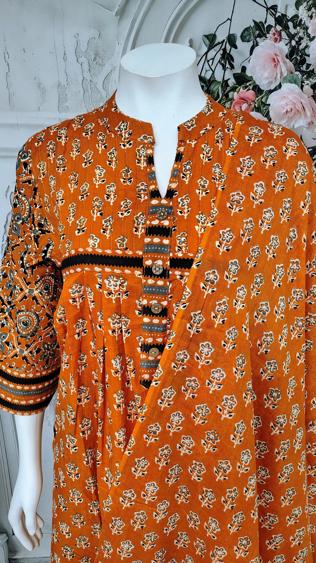 Rust Orange 3 piece Kurta Set (Z0116)