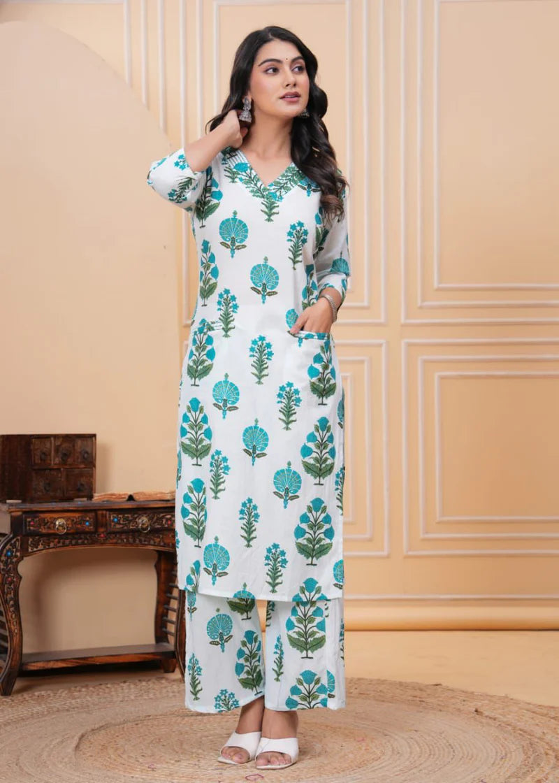 Elegant Ethnic Combo – Kurta Set, Earrings & Bag ( C6 )
