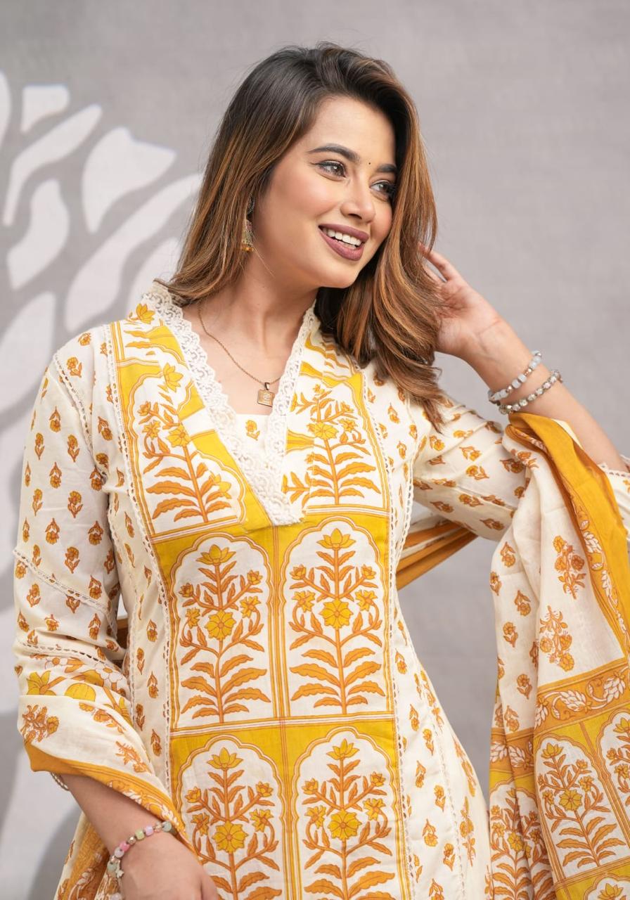Mustard Yellow 3 piece  Kurta Set (Z0145)