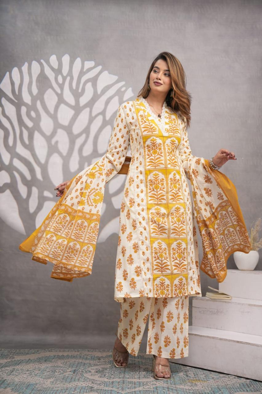 Mustard Yellow 3 piece  Kurta Set (Z0145)