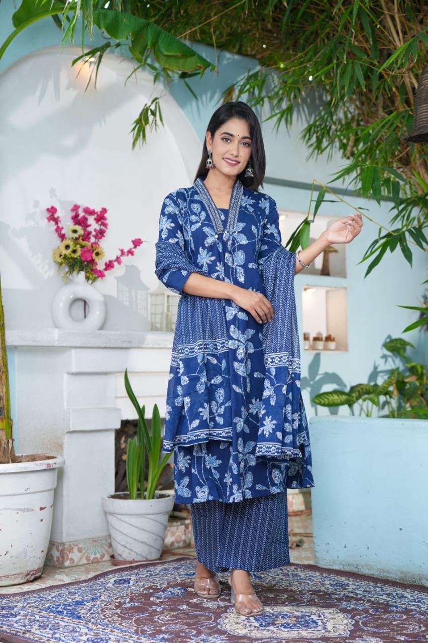 Blue 3 piece Kurta Set (Z0143)