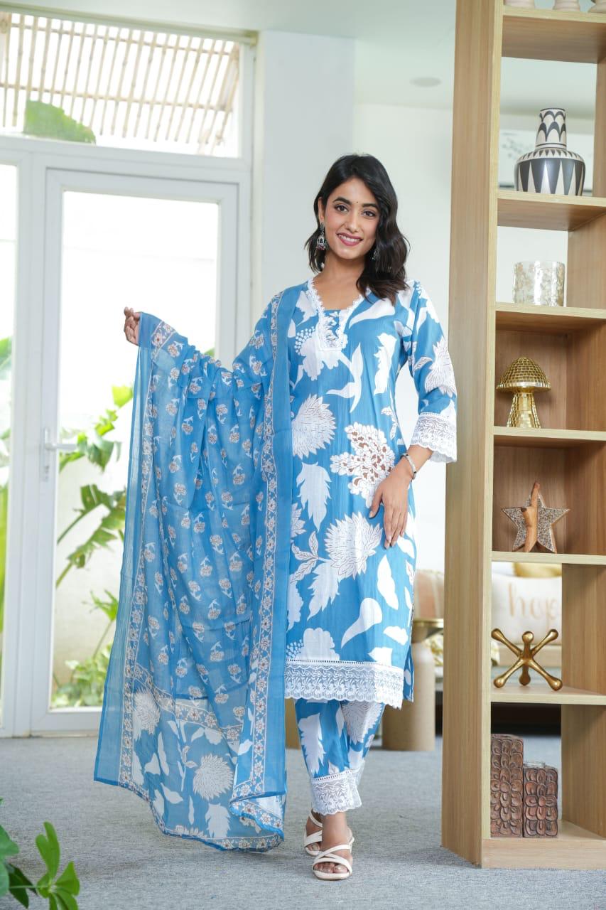 Sky Blue 3 piece Kurta Set (Z0144)