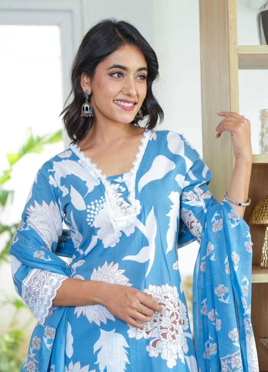 Sky Blue 3 piece Kurta Set (Z0144)