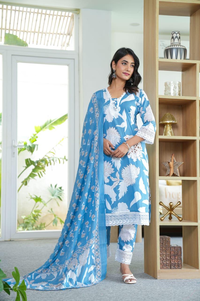 Sky Blue 3 piece Kurta Set (Z0144)