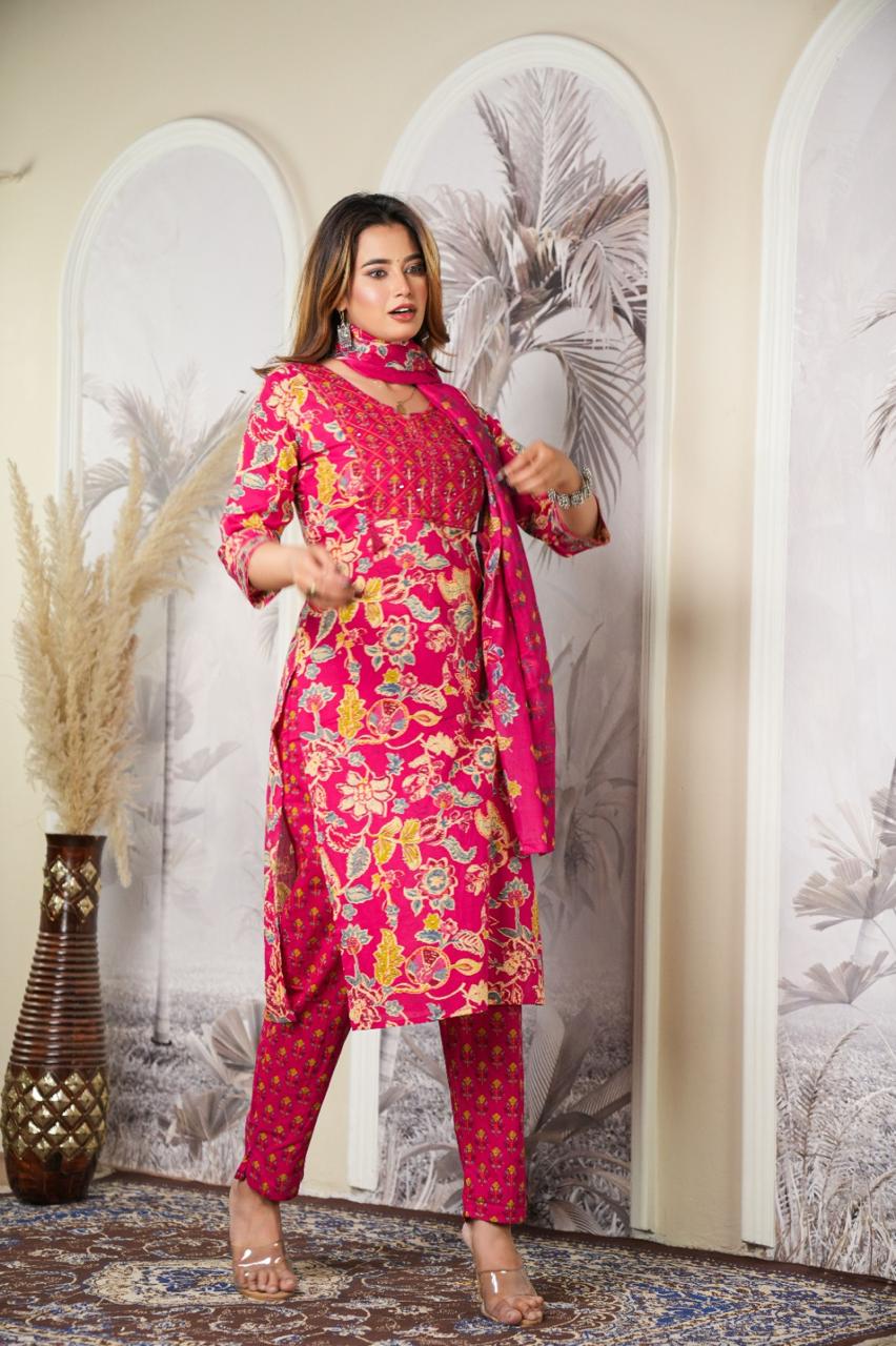 Pink 3 piece Kurta Set(Z0148)