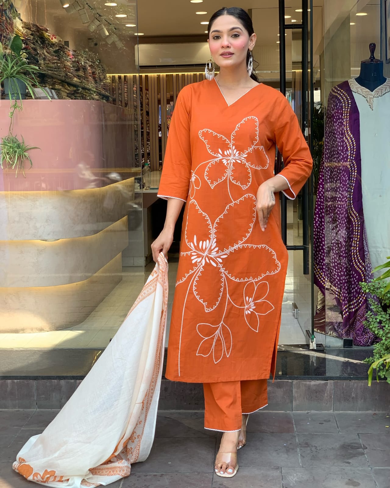 Orange Colour  3 Piece Kurta Set (Z0168)