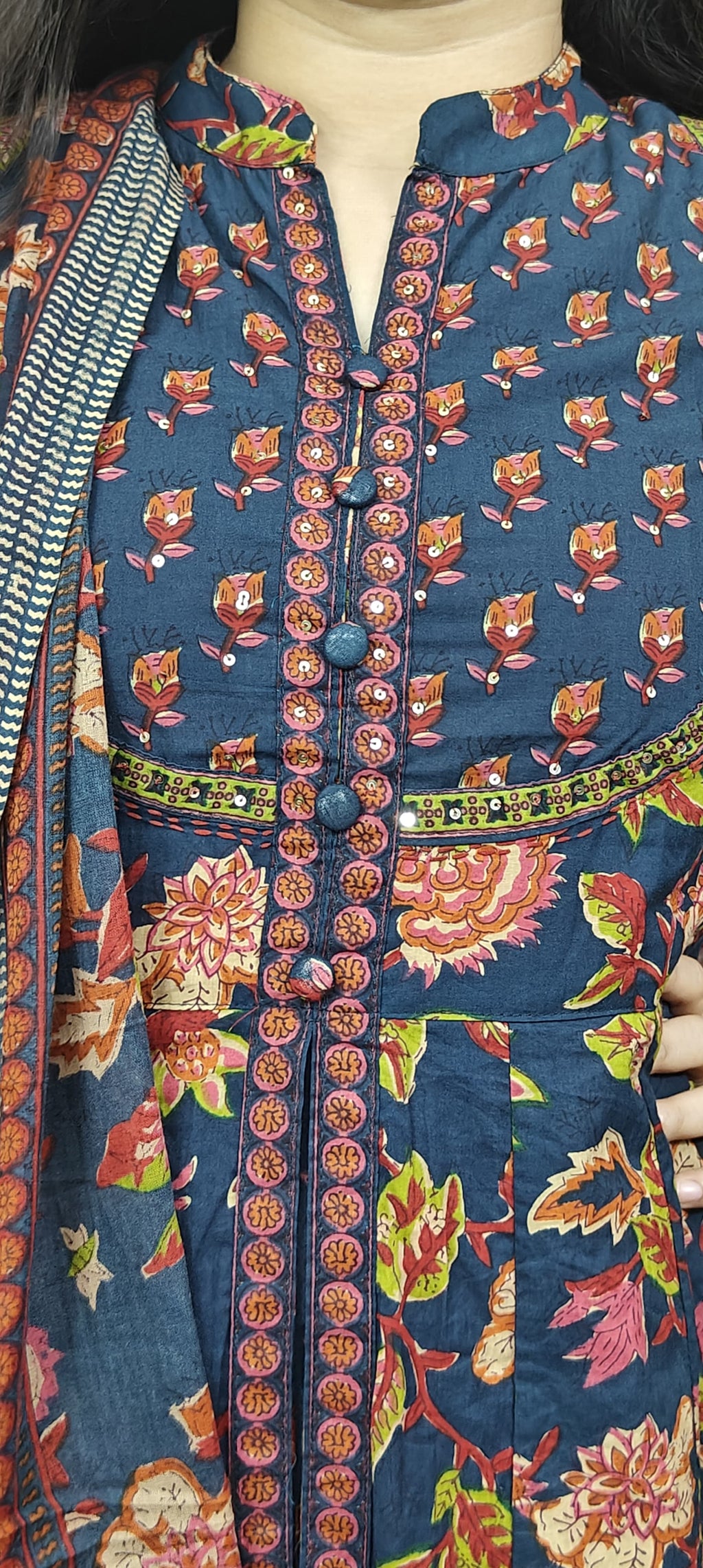Blue coloured anarkali 3 piece (Z0186)