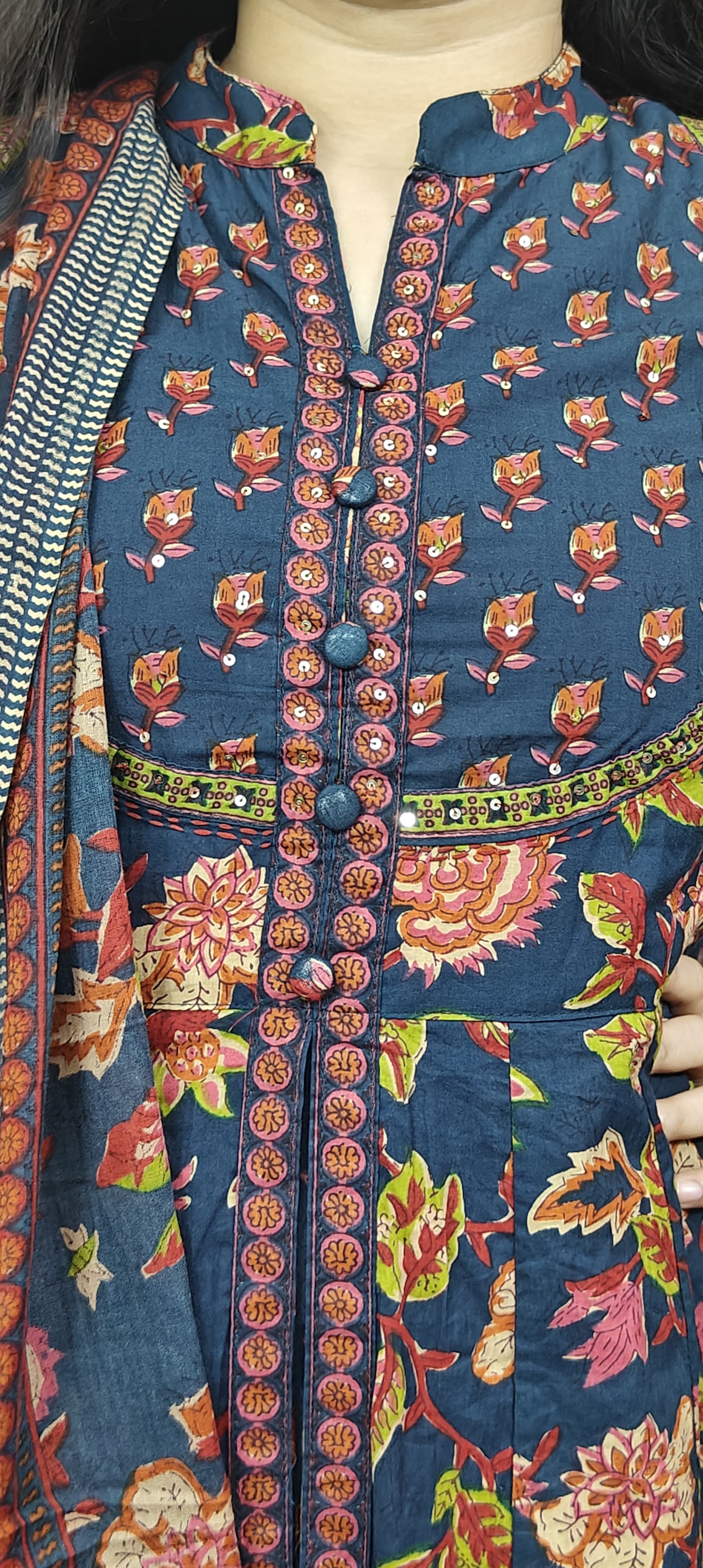 Blue coloured anarkali 3 piece (Z0186)