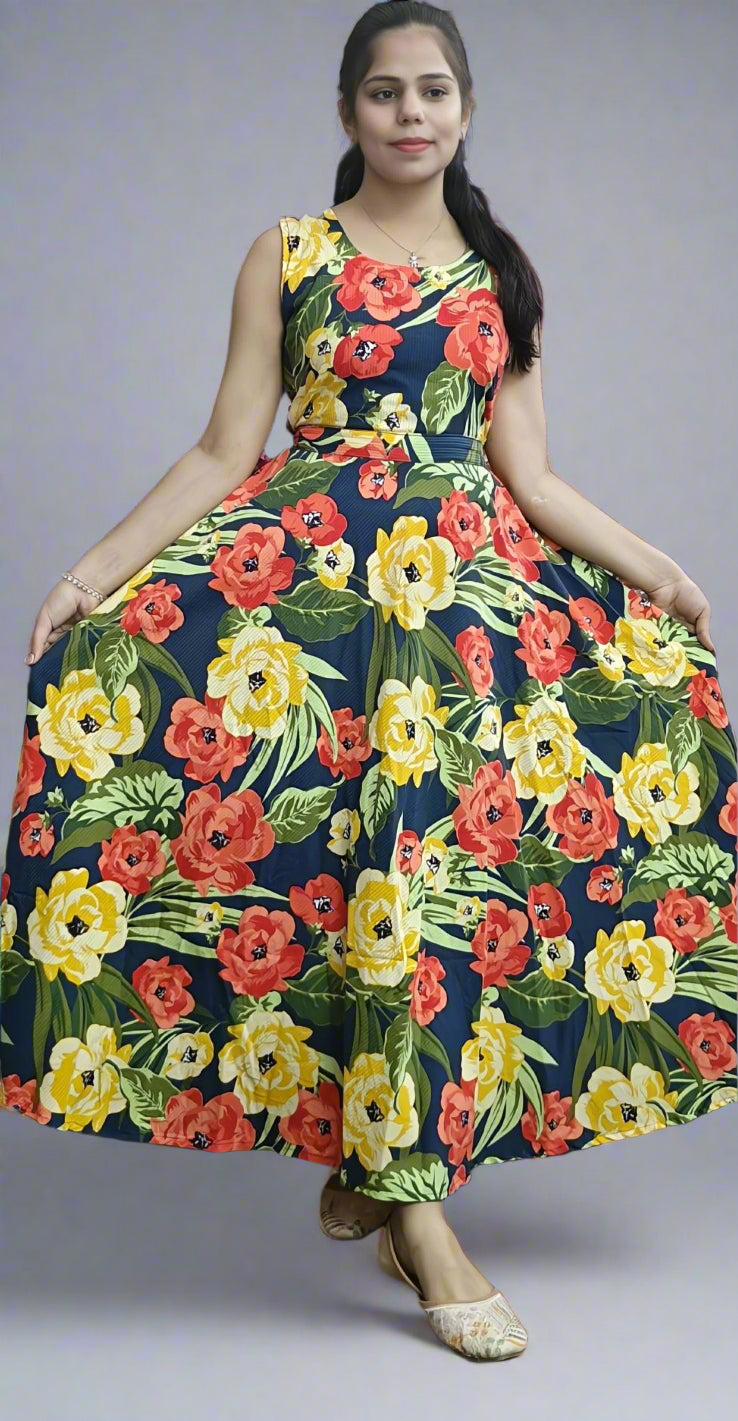 Floral Print Beautiful Gown (Z0194)