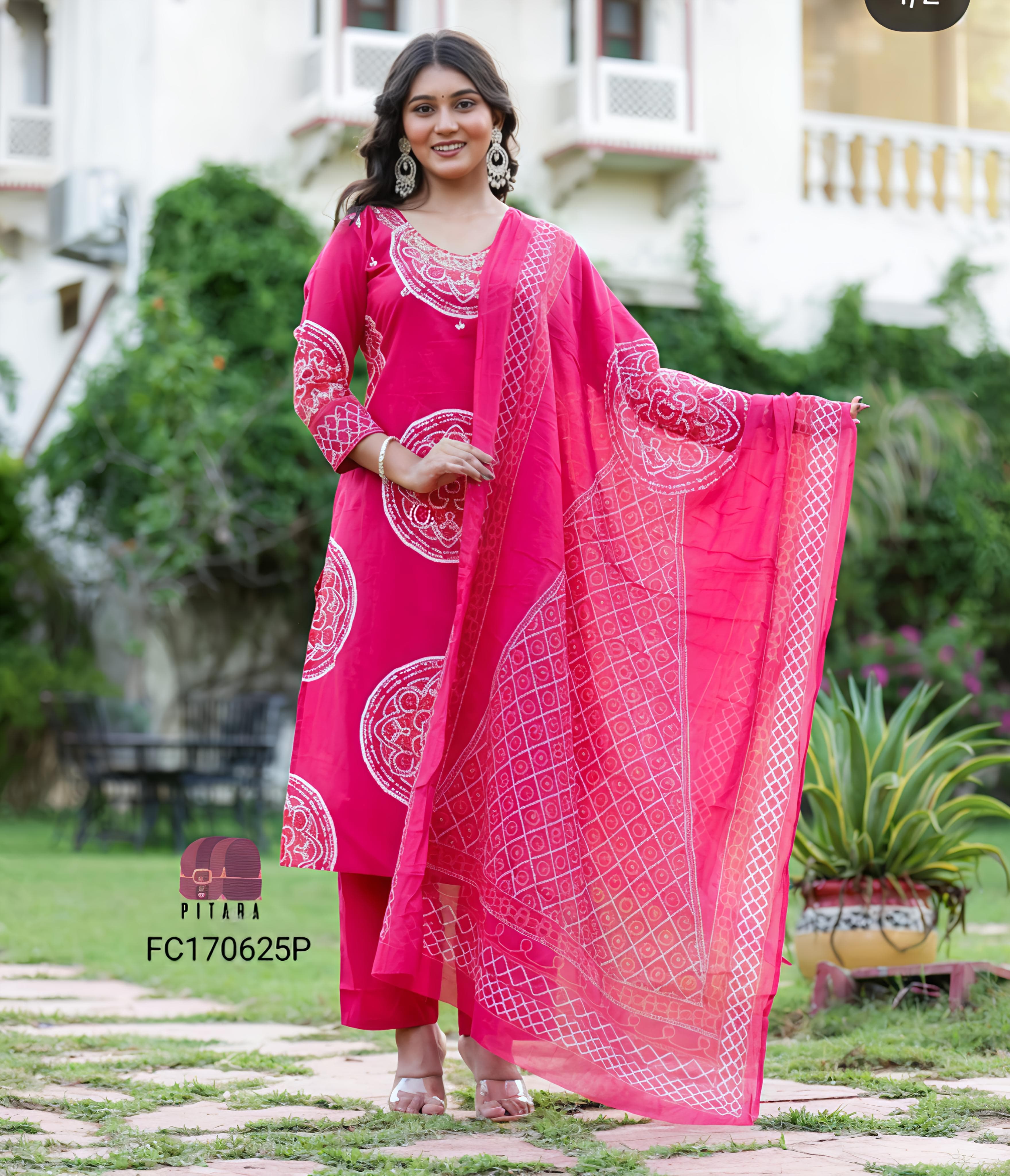 Pink colour beautiful 3 piece kurta set (Z0199)