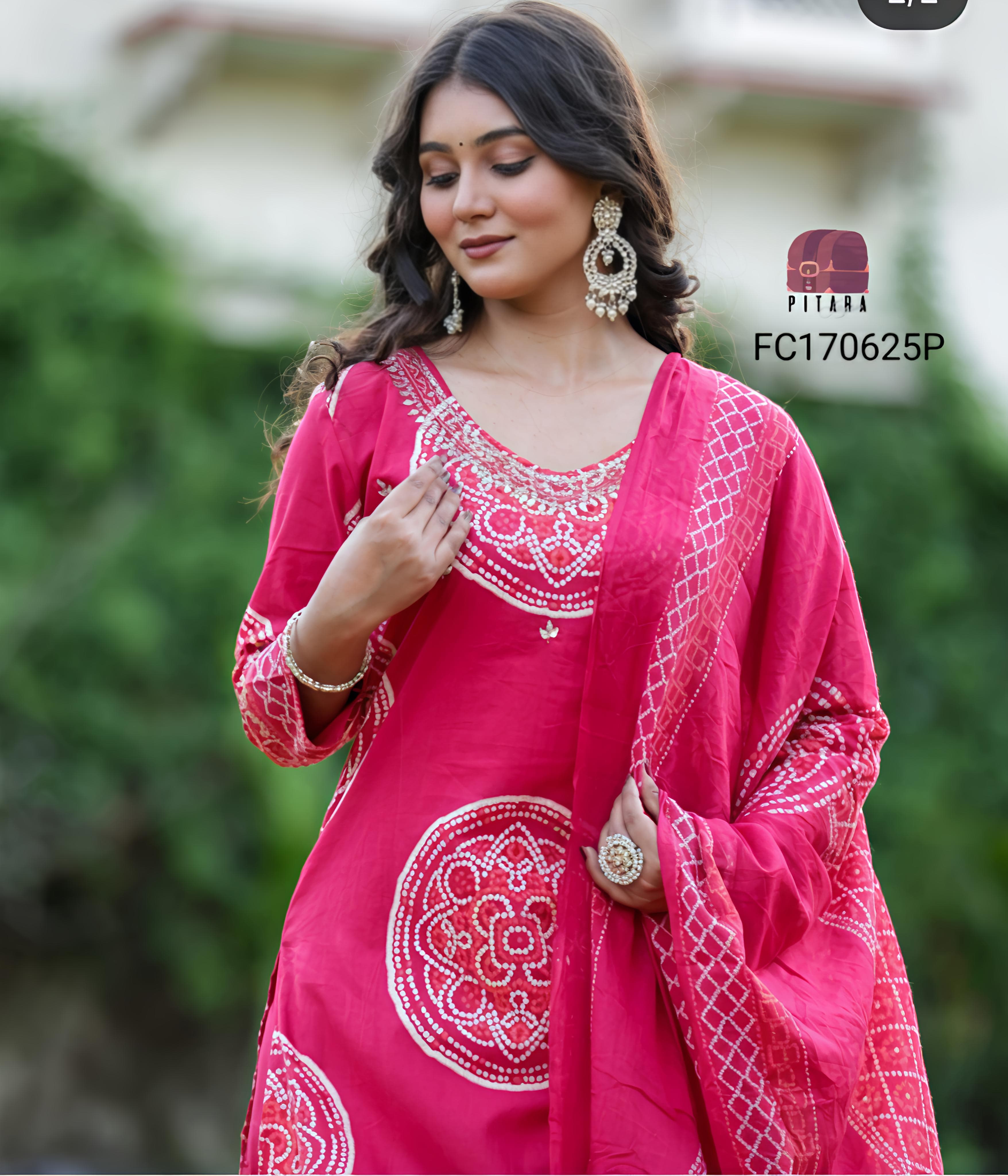 Pink colour beautiful 3 piece kurta set (Z0199)