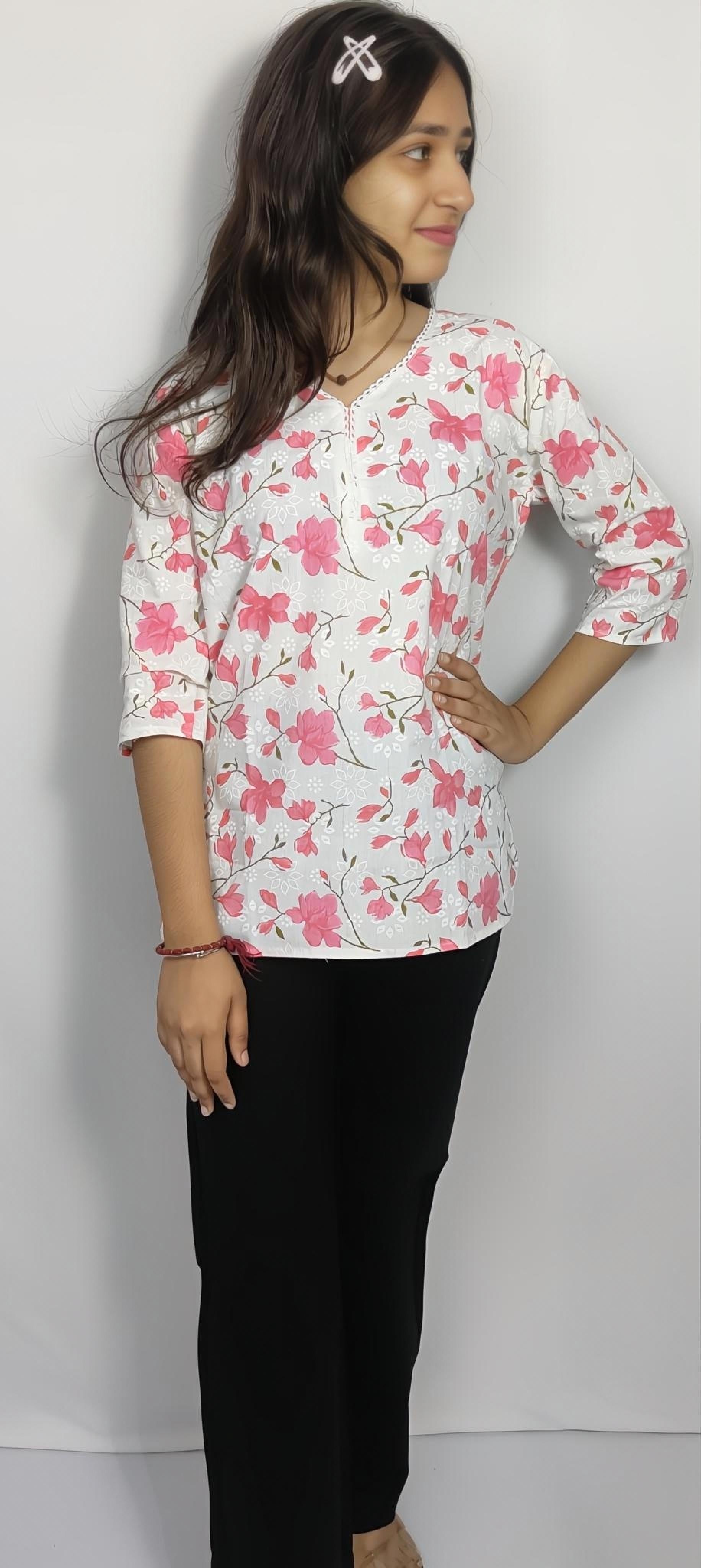 Abstract Printed Cotton Kurti Stylish & Breezy Daily Wear Collection