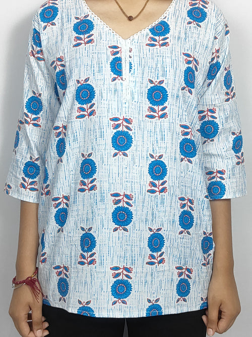 Abstract Printed Cotton Kurti Stylish & Breezy Daily Wear Collection