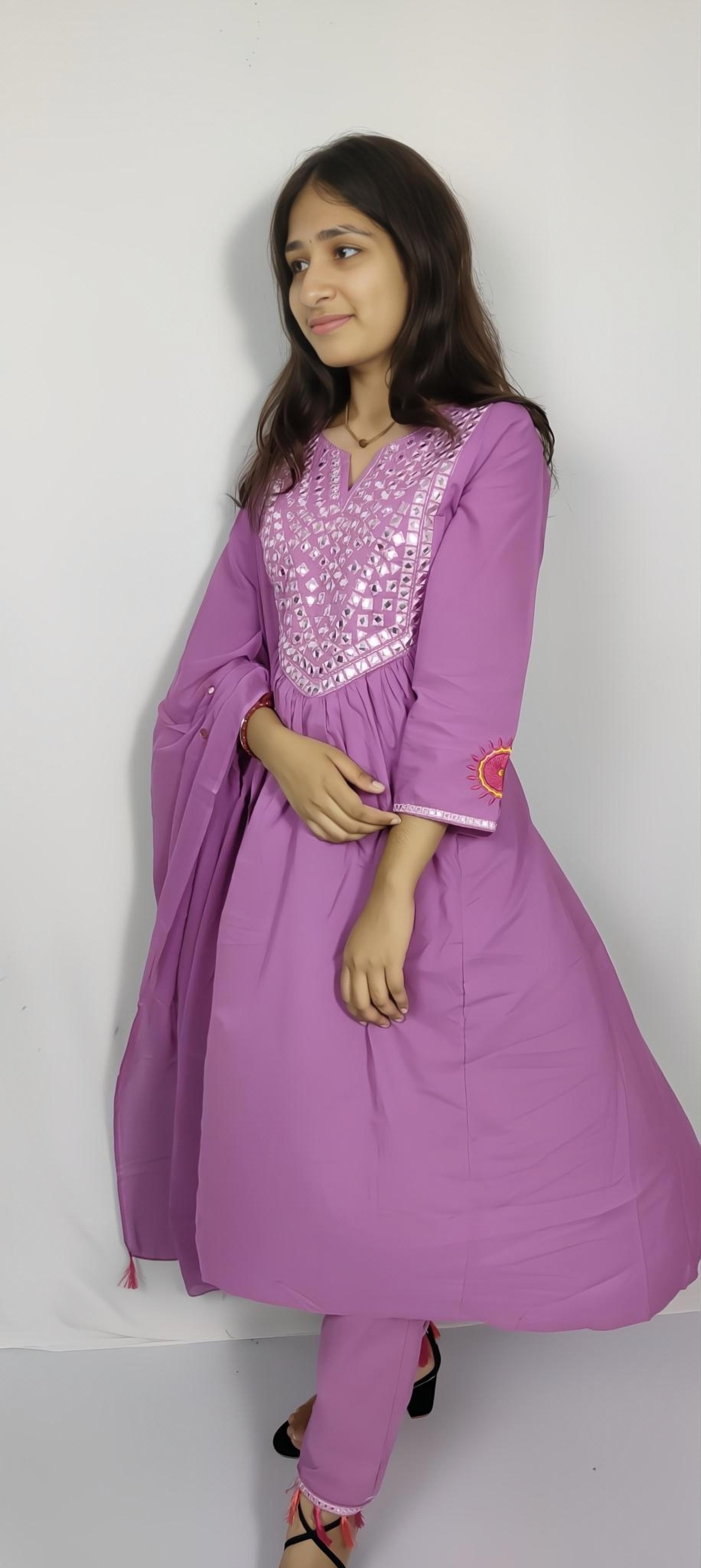 Lavender 3 piece Kurta Set (Z0120)