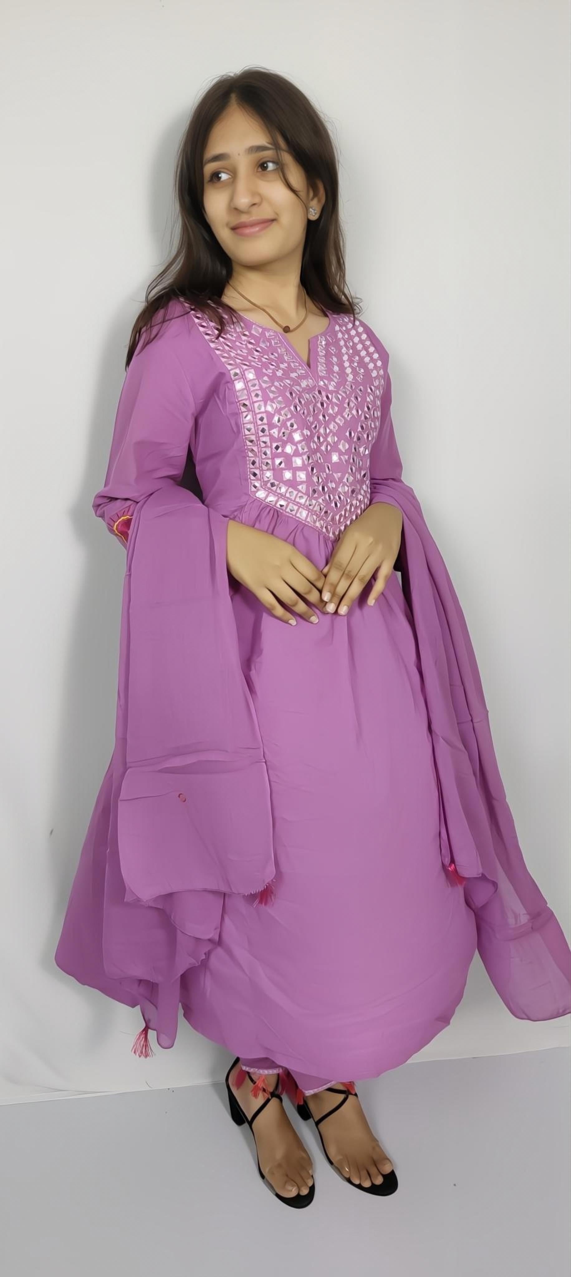 Lavender 3 piece Kurta Set (Z0120)