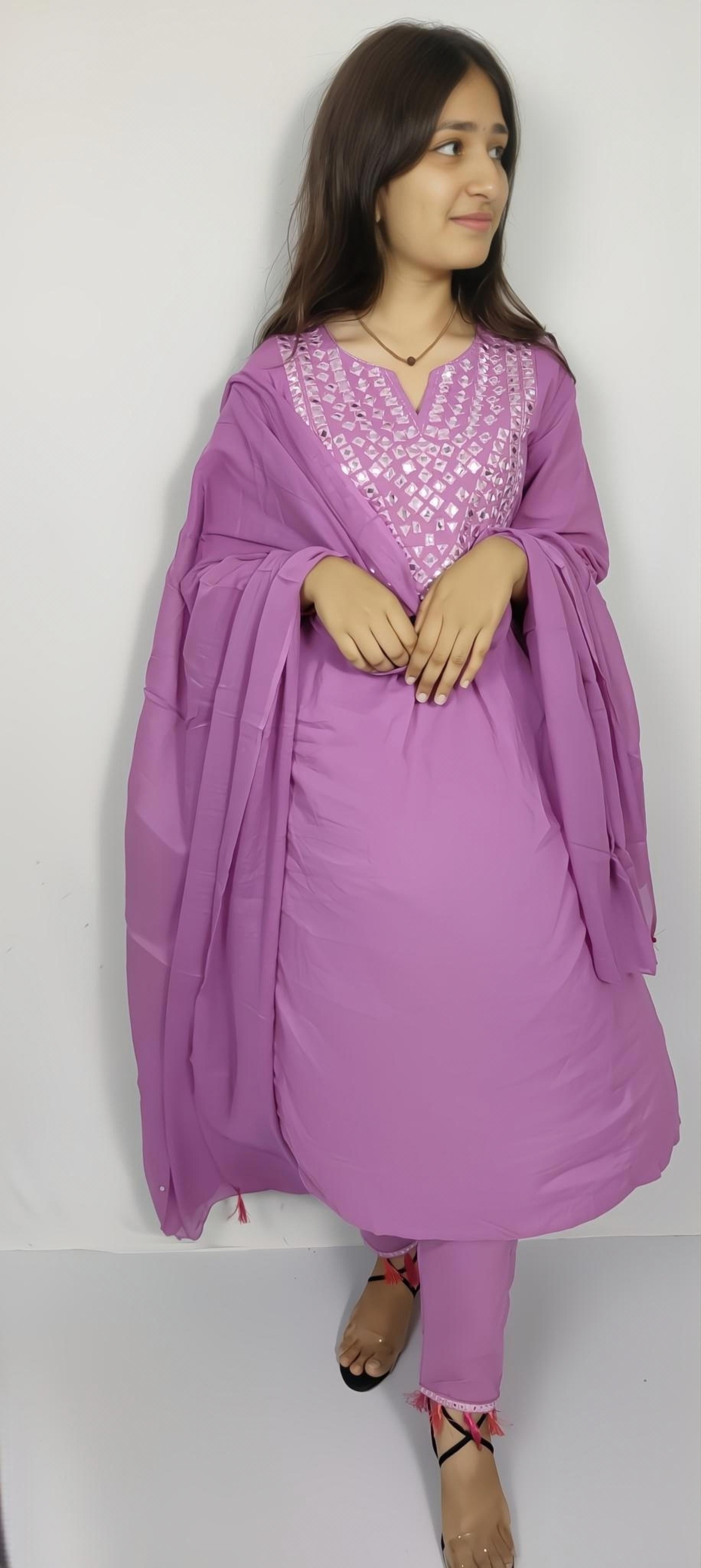 Lavender 3 piece Kurta Set (Z0120)