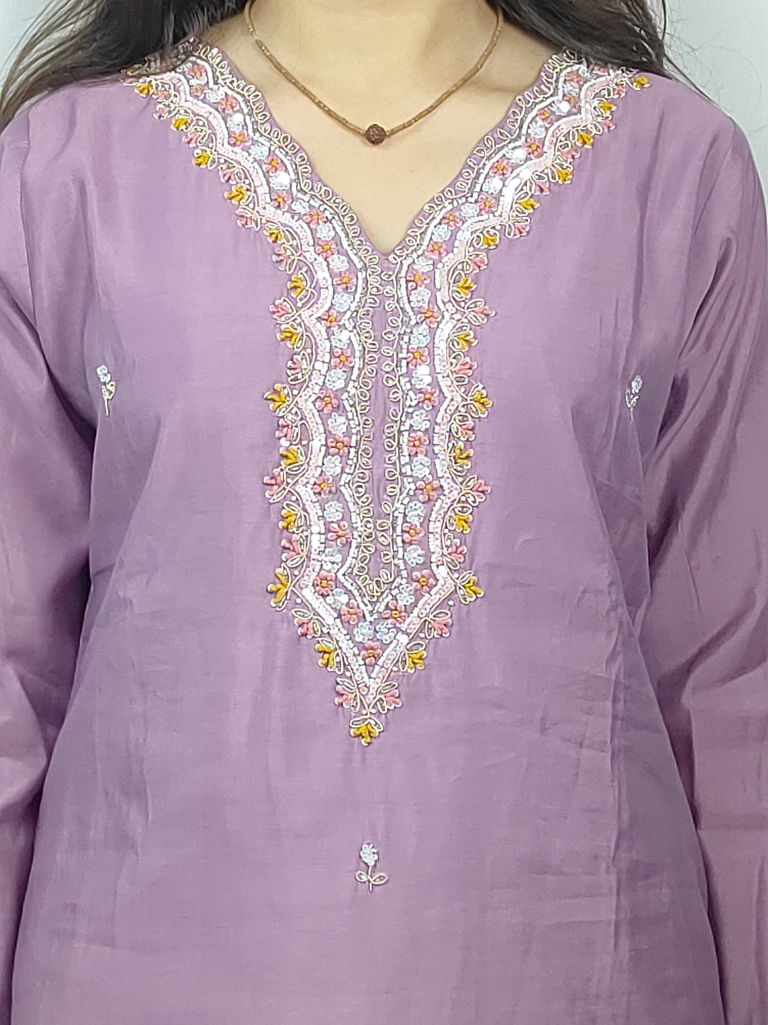 Purple Colour 3 piece Kurta Set (Z0121)
