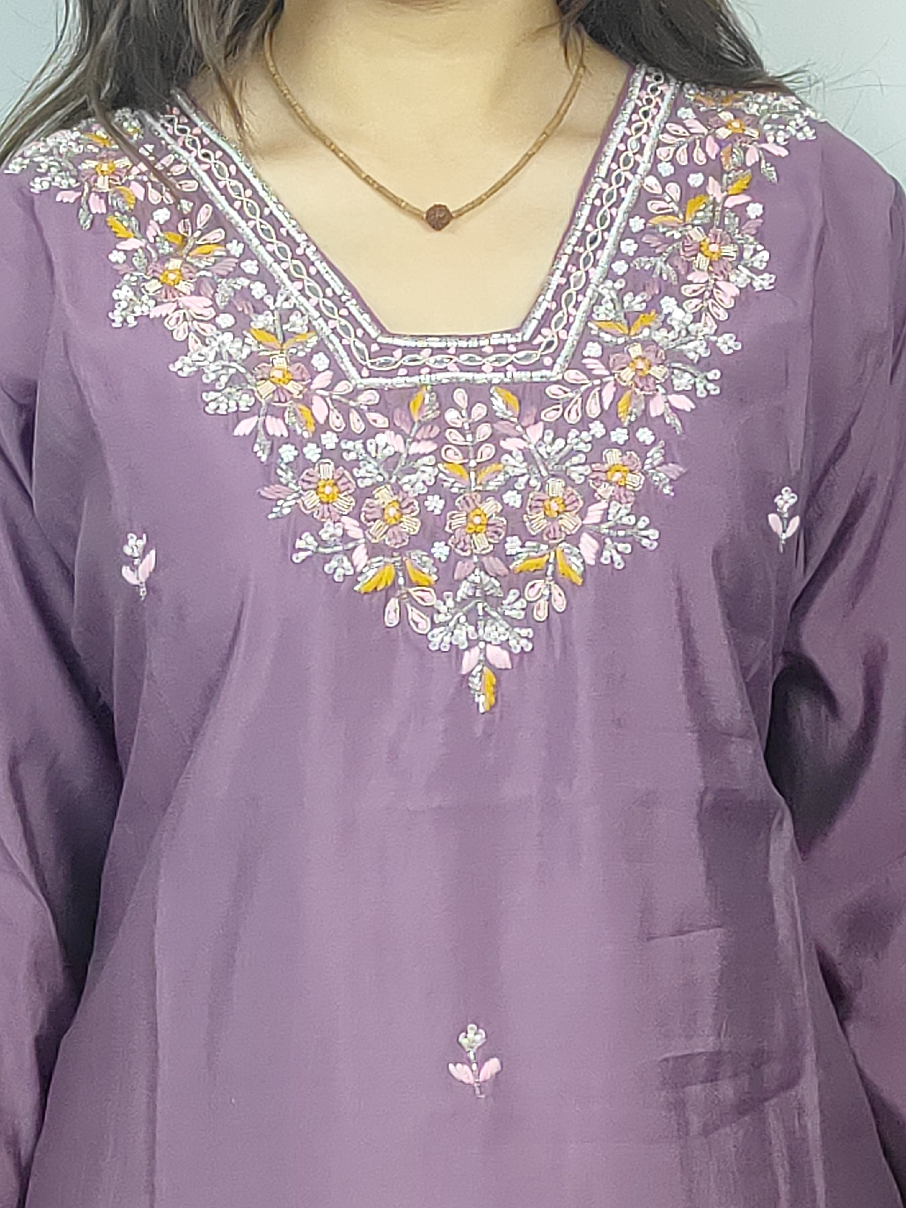 Purple 3 piece Kurta Set (Z0123)