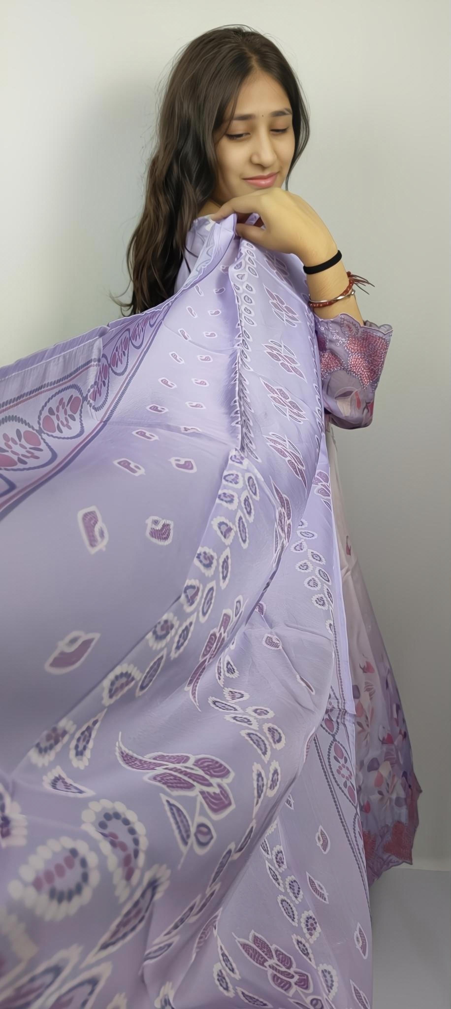 Lavendar colour 3 piece Kurta Set (Z0124)