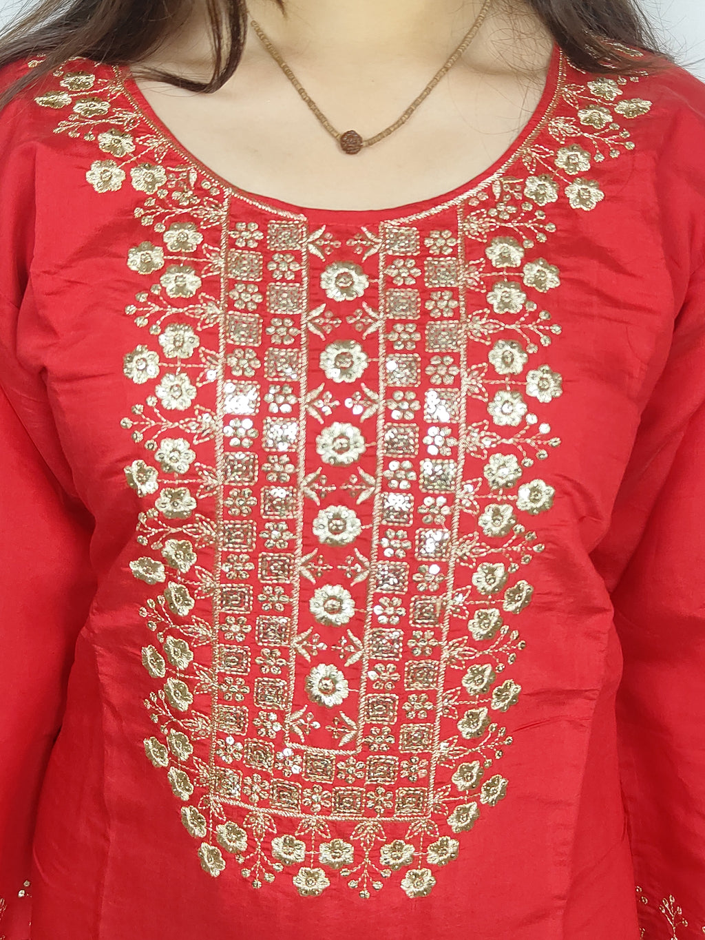 Red 3 piece  Kurta Set (Z0128)