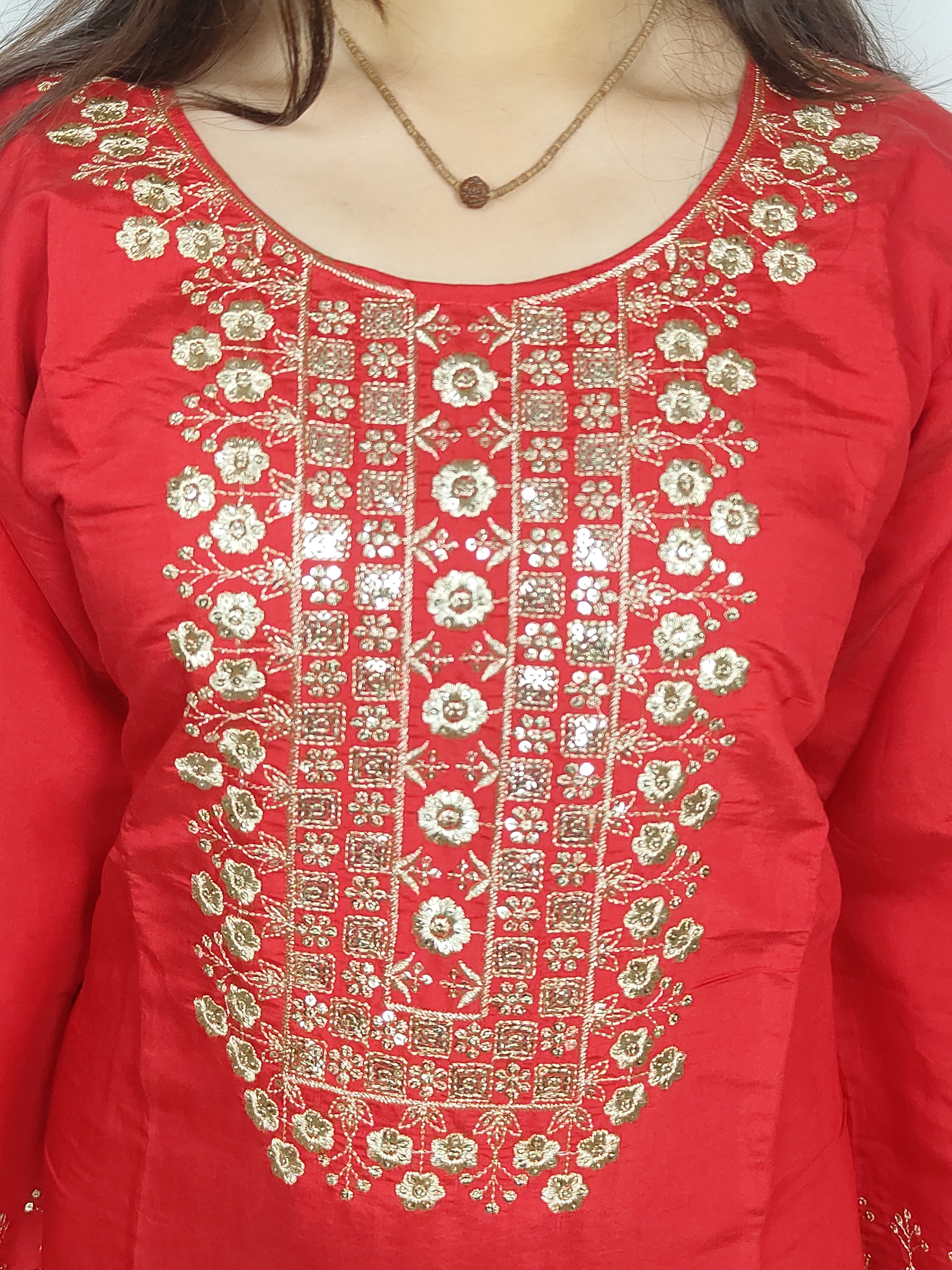 Red 3 piece  Kurta Set (Z0128)