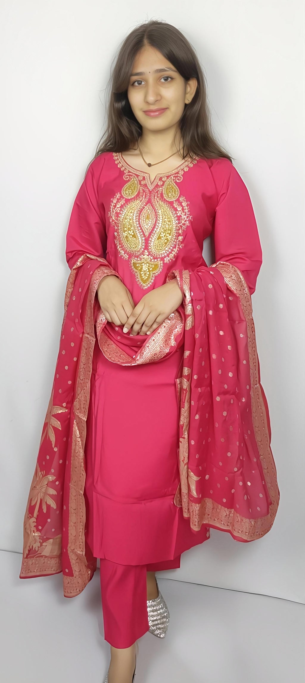 Pink 3 piece Kurta Set (Z0130)