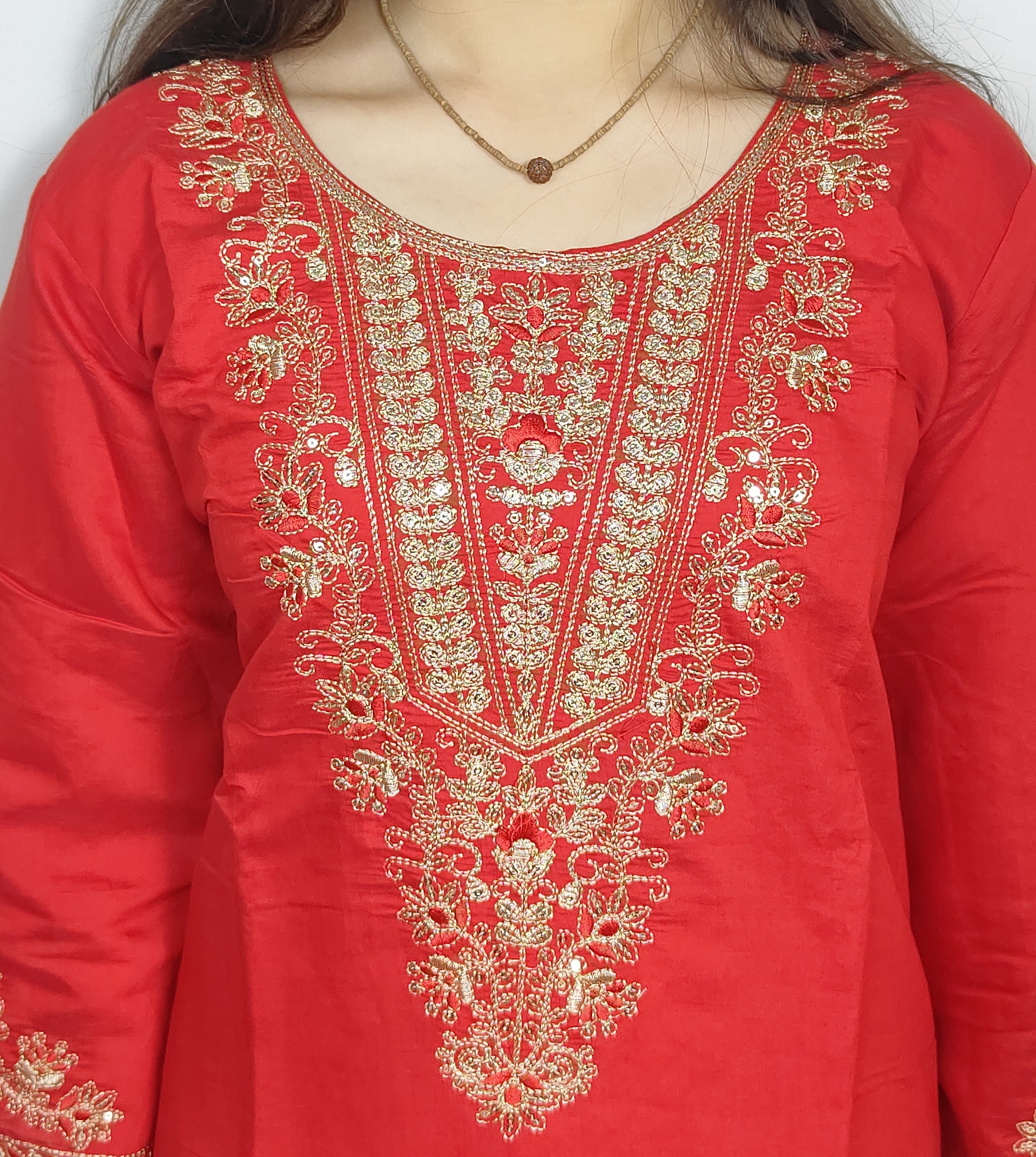 Red 3 piece Kurta Set (Z0131)