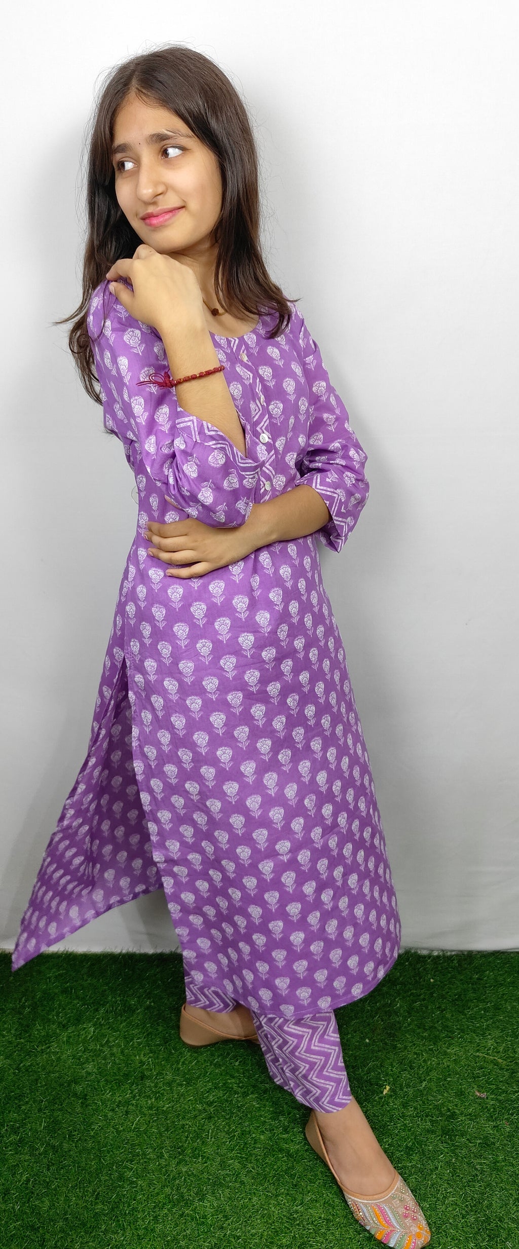 Purple  kurti Set (Z049)