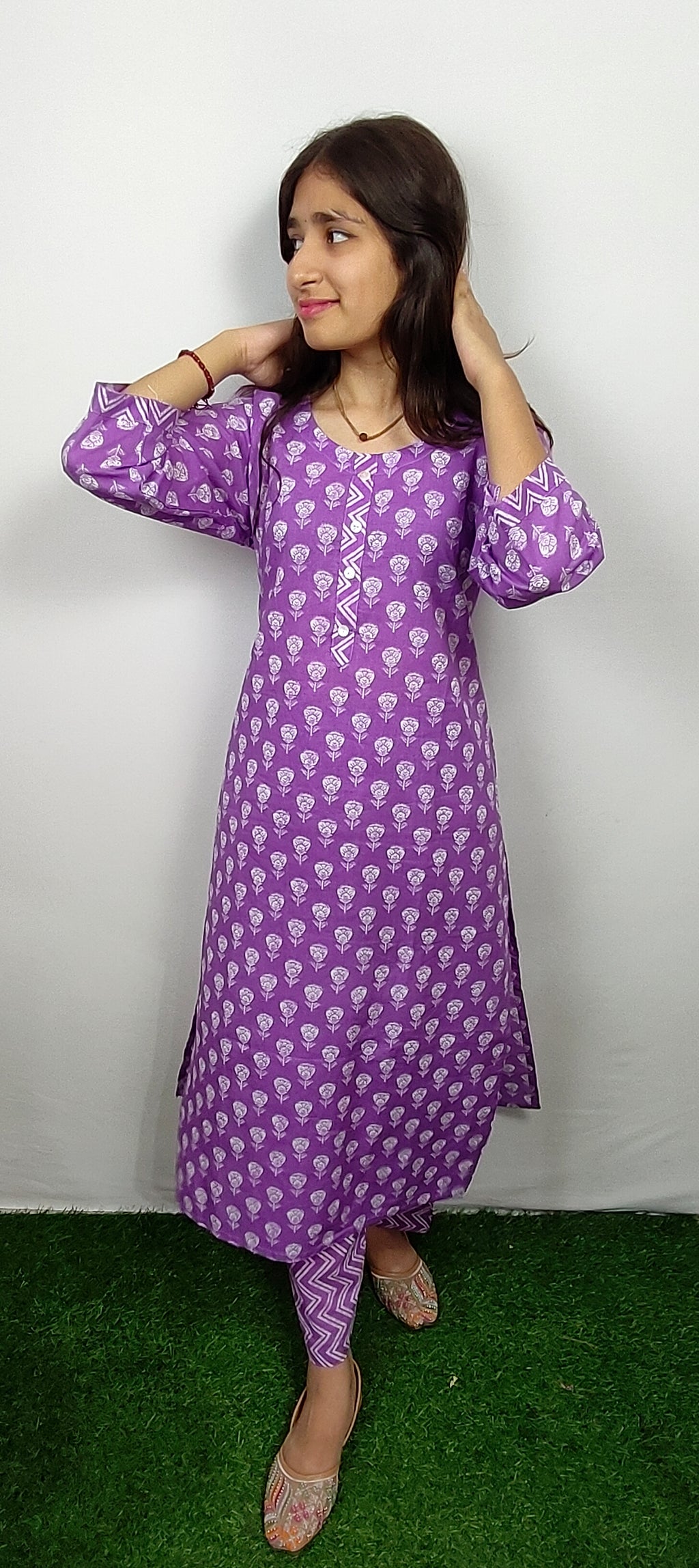 Purple  kurti Set (Z049)