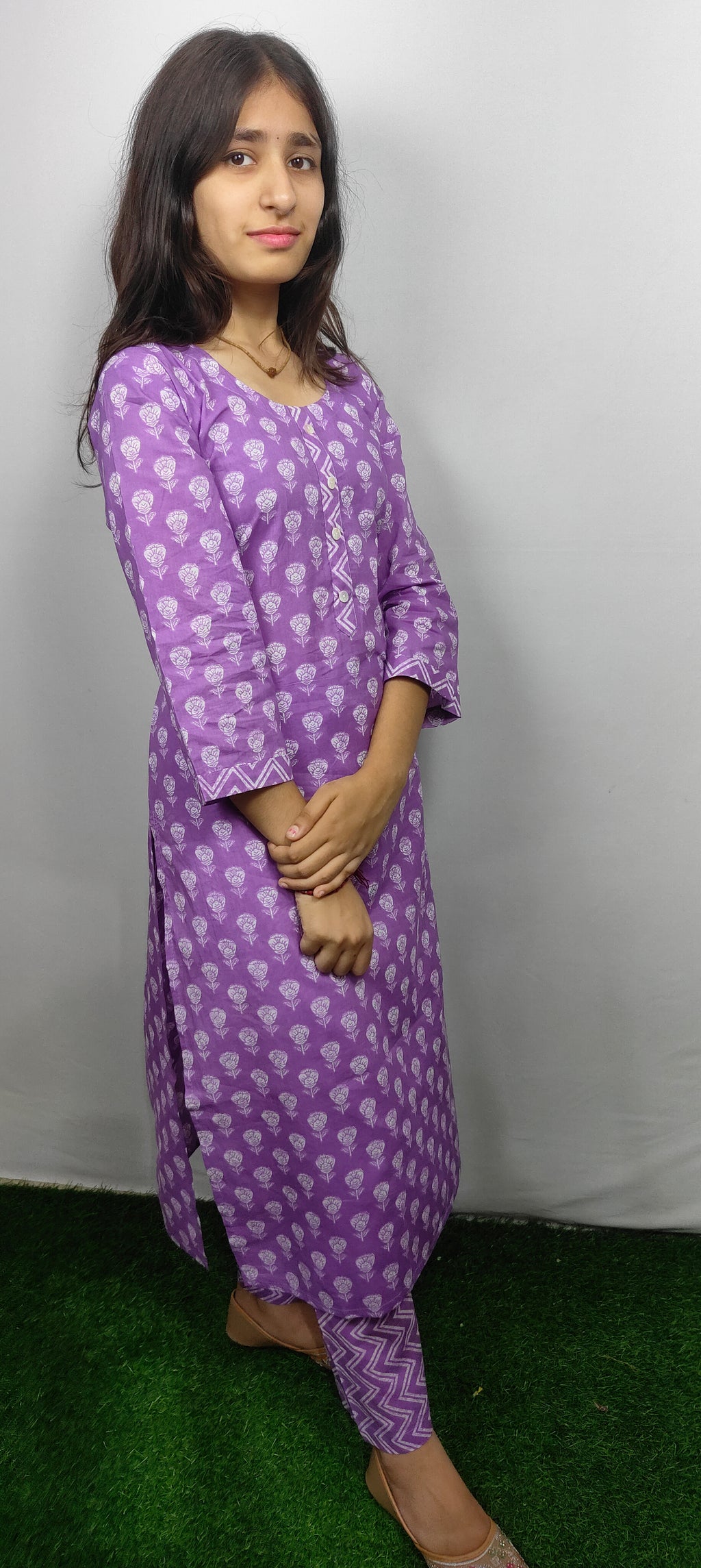 Purple  kurti Set (Z049)